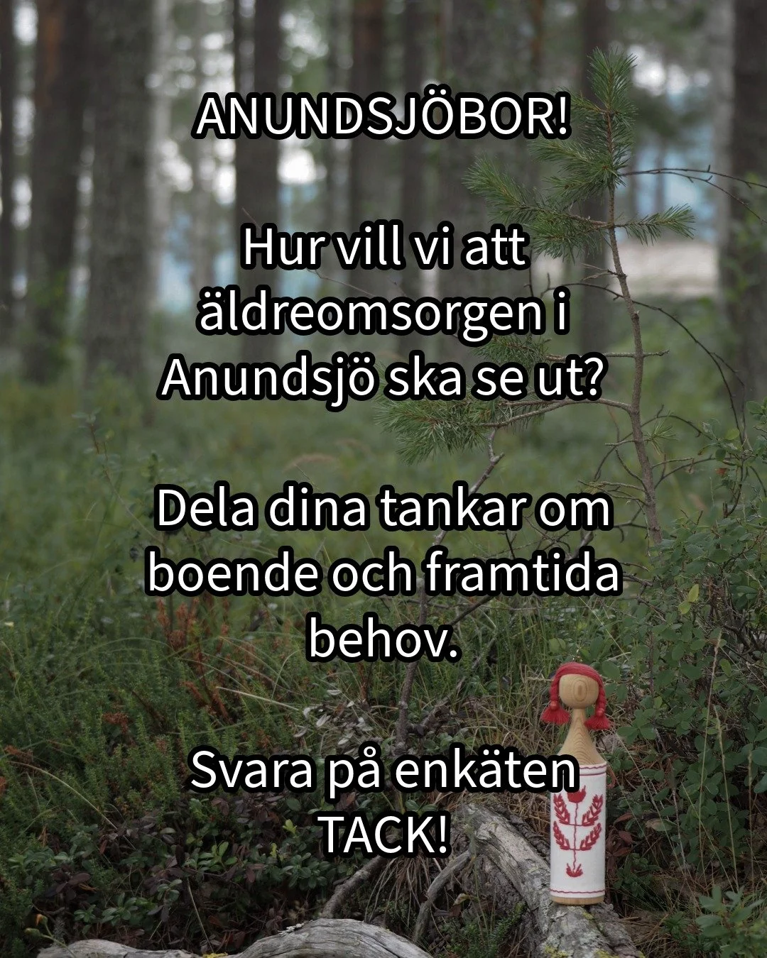 Hur ser behovet av boende och &auml;ldreomsorg ut i Anundsj&ouml; &ndash; idag och fram&ouml;ver?

Vi beh&ouml;ver din hj&auml;lp! Svara p&aring; v&aring;r enk&auml;t och bidra till ett starkt och faktabaserat underlag i dialogen med kommunen.

Enk&a