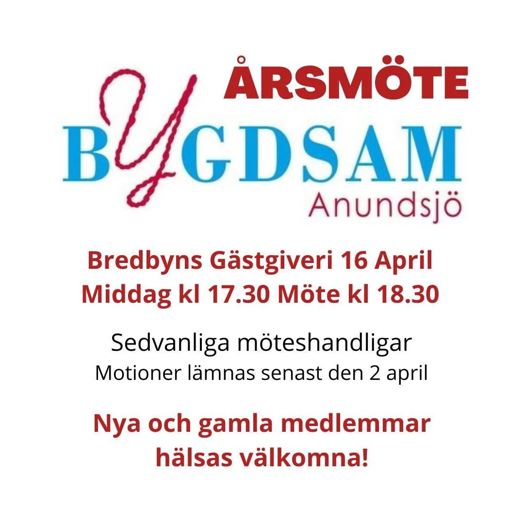 &Aring;rsm&ouml;te 2026

Nu &auml;r det dags f&ouml;r oss att h&aring;lla &aring;rsm&ouml;te. Vi brukar passa p&aring; att tr&auml;ffa medlemmarna &ouml;ver en bit mat innan vi g&aring;r vidare in p&aring; dagordningens f&ouml;rsta punkt, m&ouml;tets