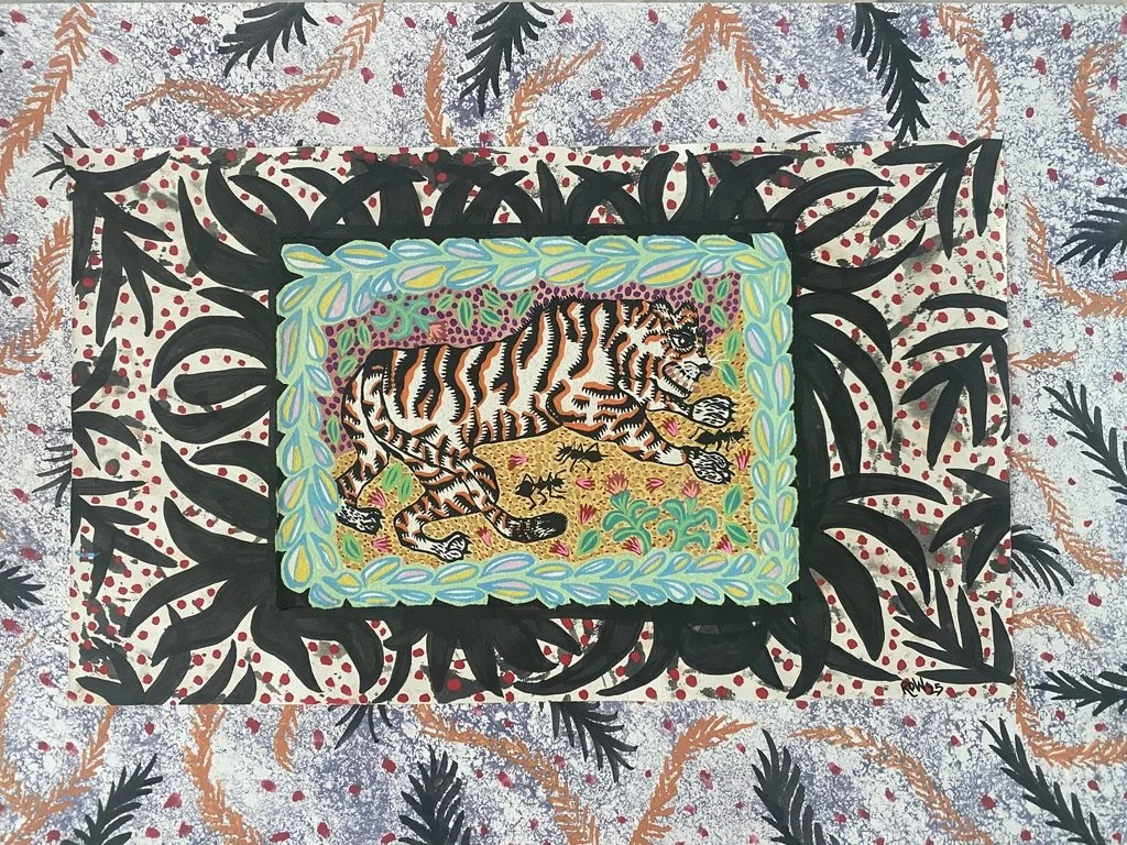 ‘Bitten by giant ants, a tiger roars in the deep jungle.’ - SOLD