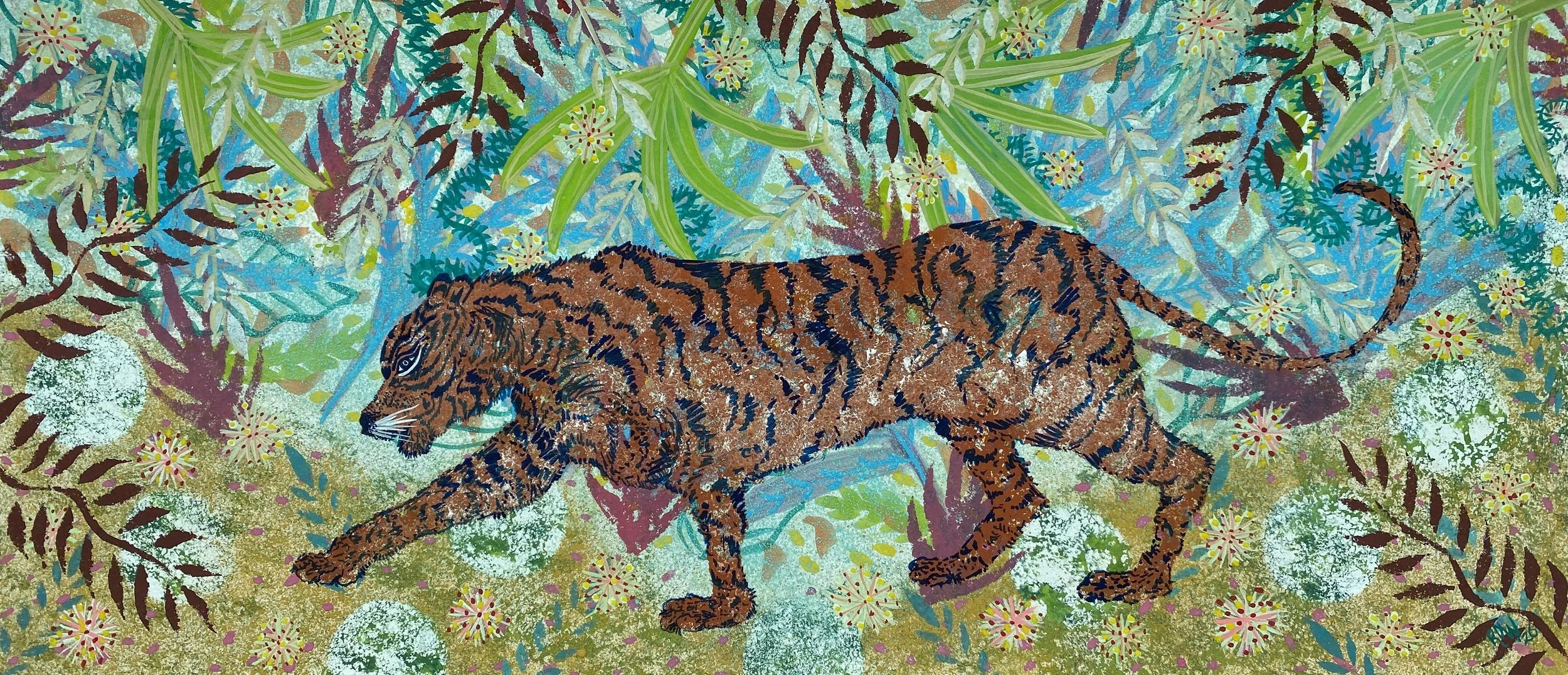 In the Deep Jungle Flowers Honour a passing Tiger 2