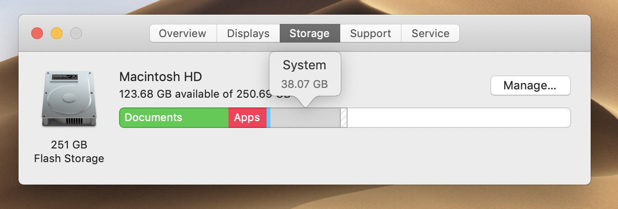 clearing mac system storage