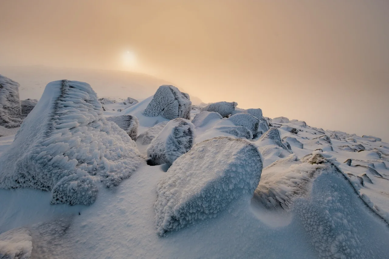 Rime covered rocks, Scafell Pike.jpg