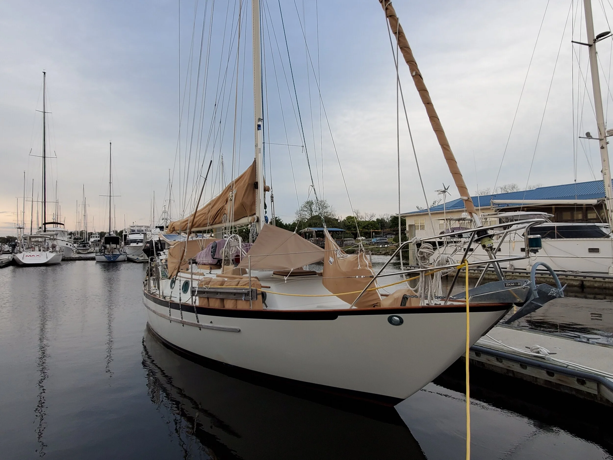 JO BETH, in her ‘in-port’ configuration at Brunswick Landing Marina, Brunswick, GA