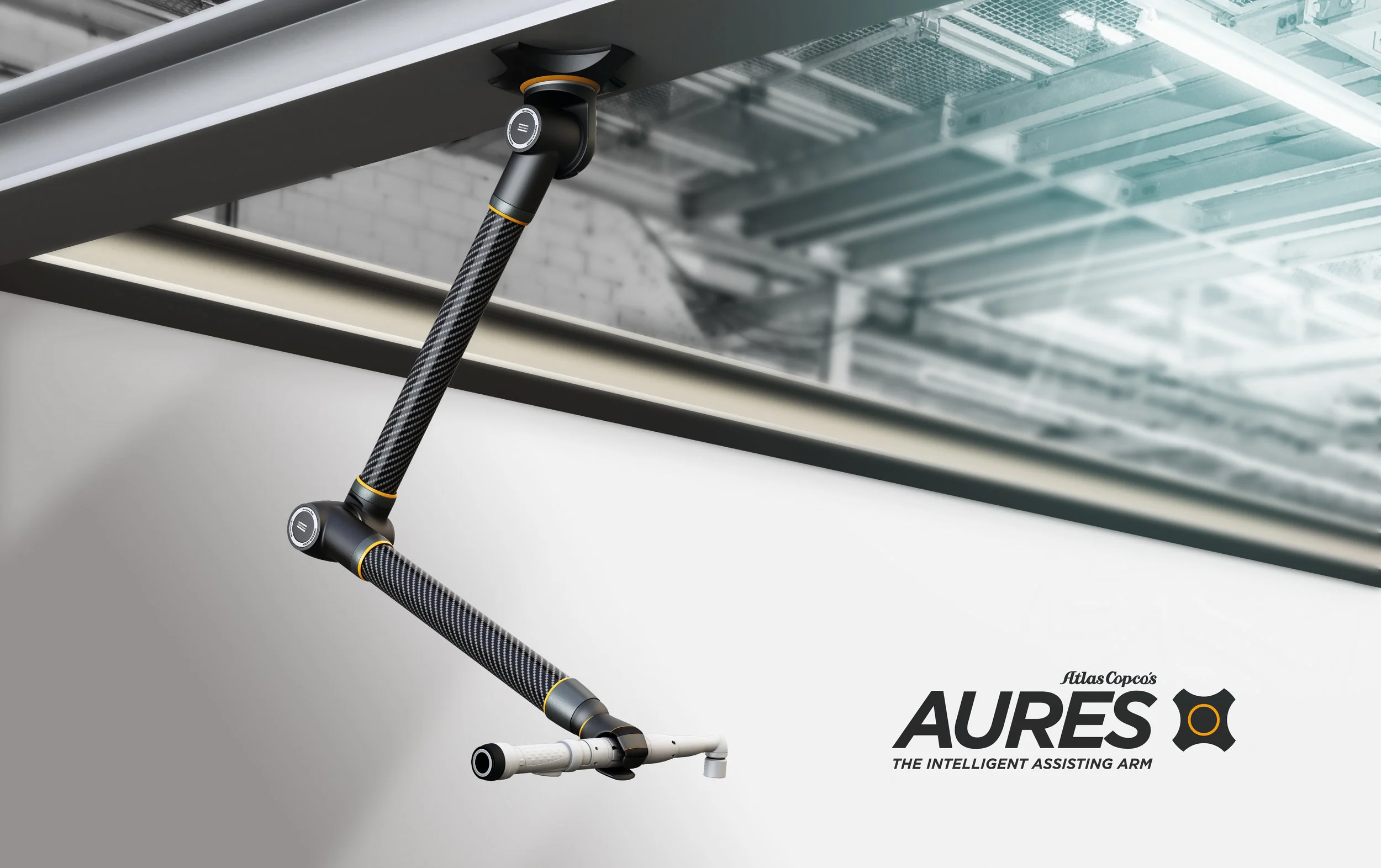 AURES | Aures is an intelligent assisting arm for assembly line workers. It is designed to relieve the worker from heavy tool lifting and to hide the tools when the workers have other things to do. It is designed to be lightweight, flexible and frie…