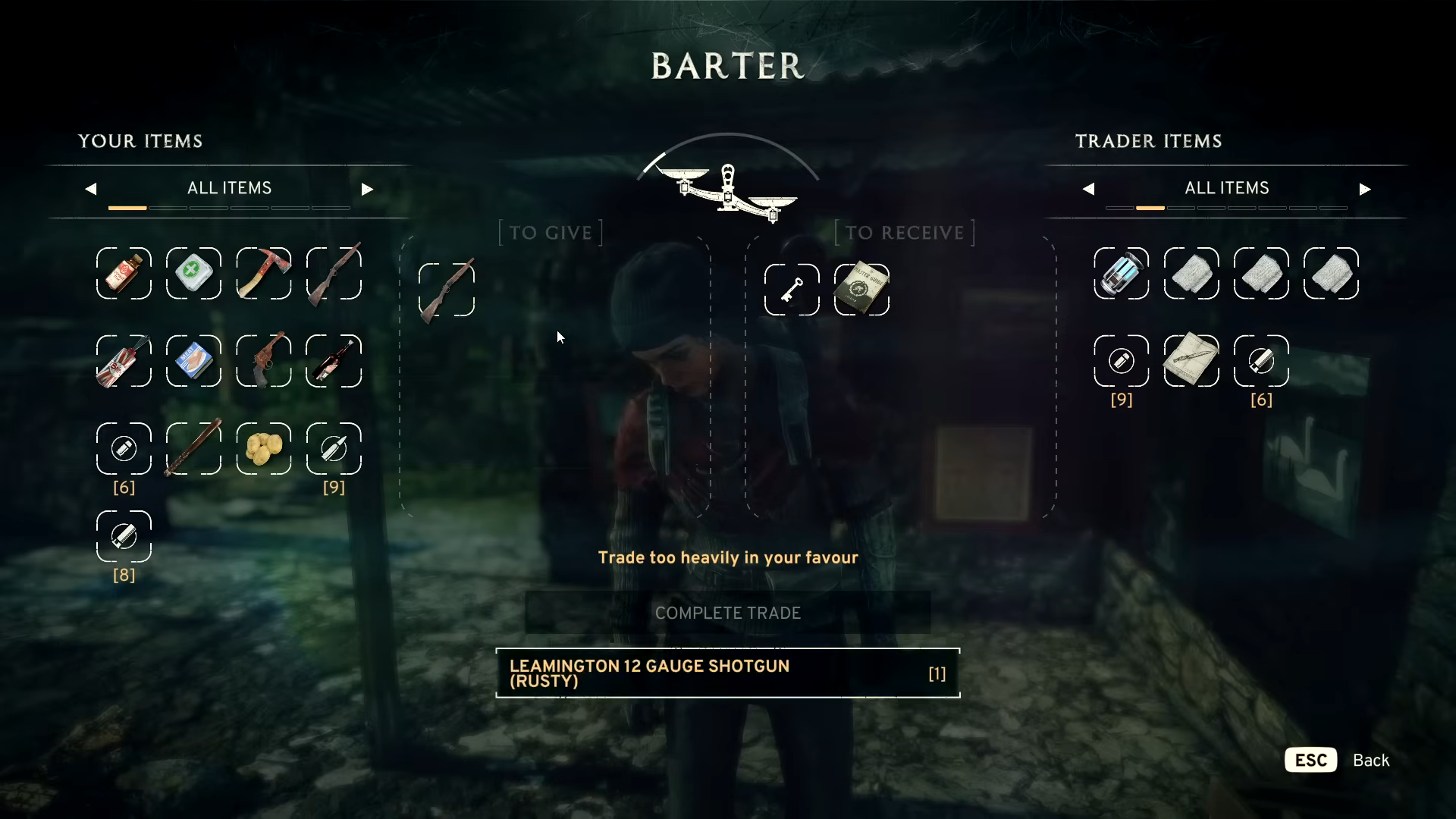  The Bartering system was one of my main responsibilities, both debugging it and making sure the exchanging was of items was smooth and fair. This did require a couple of rewrites in places as the design changed. At one point the item grid was actual