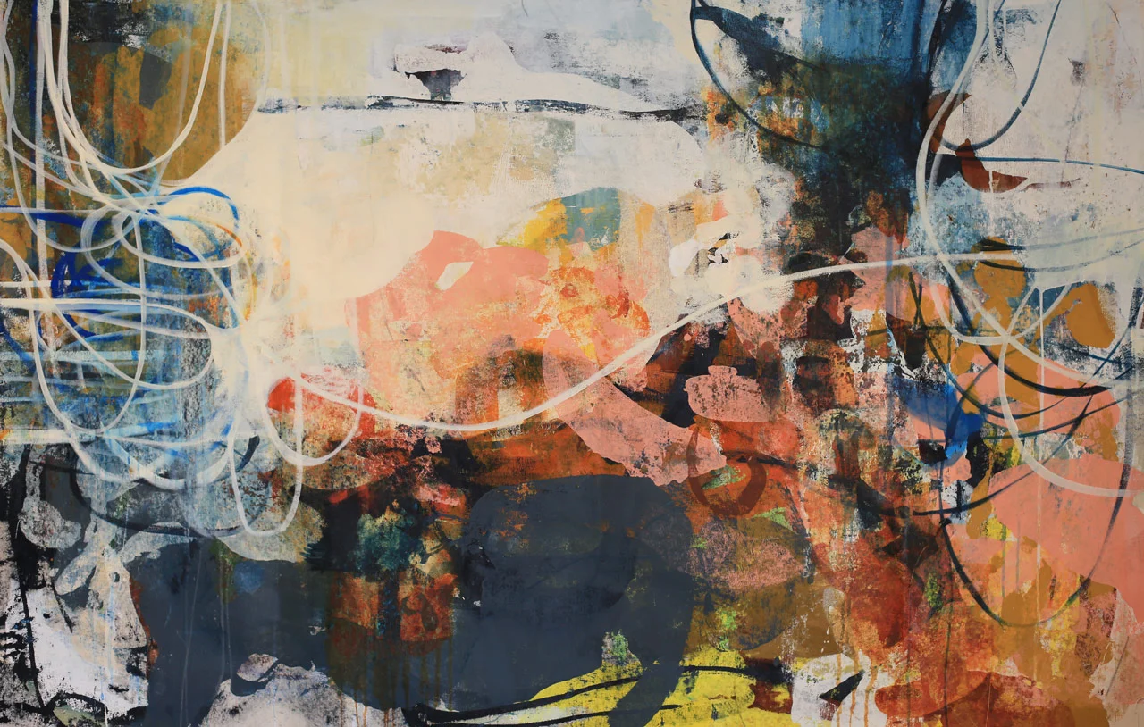 Bees As Thirsty As Us - 60” x 42” mixed-media on canvas.
