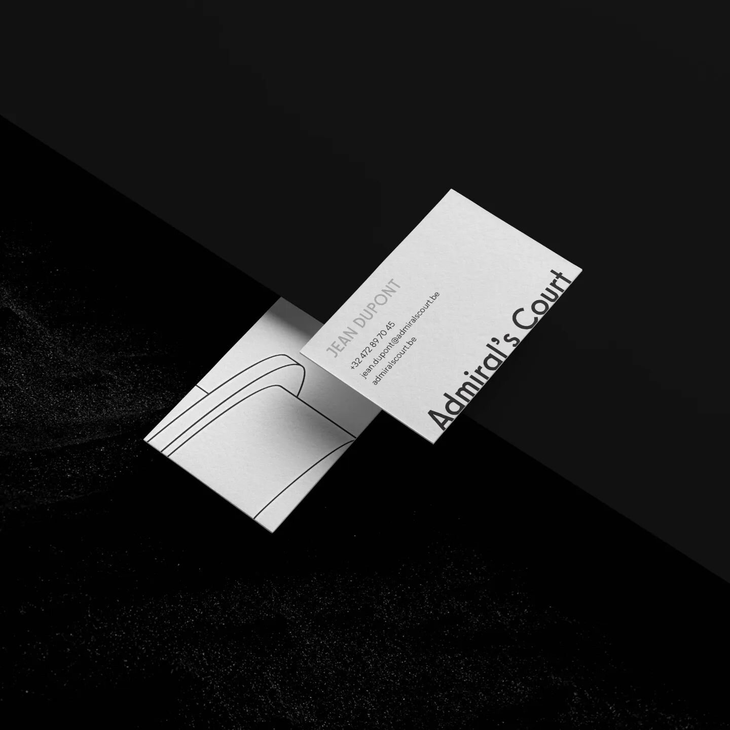 Create an identity &amp; a brochure concerning the new real estate project Admiral's Court. The architecture is inspired by Bauhaus style and black &amp; white materials.

#identity #graphicdesign #print #stationery #blackandwhite #bauhaus #font #log