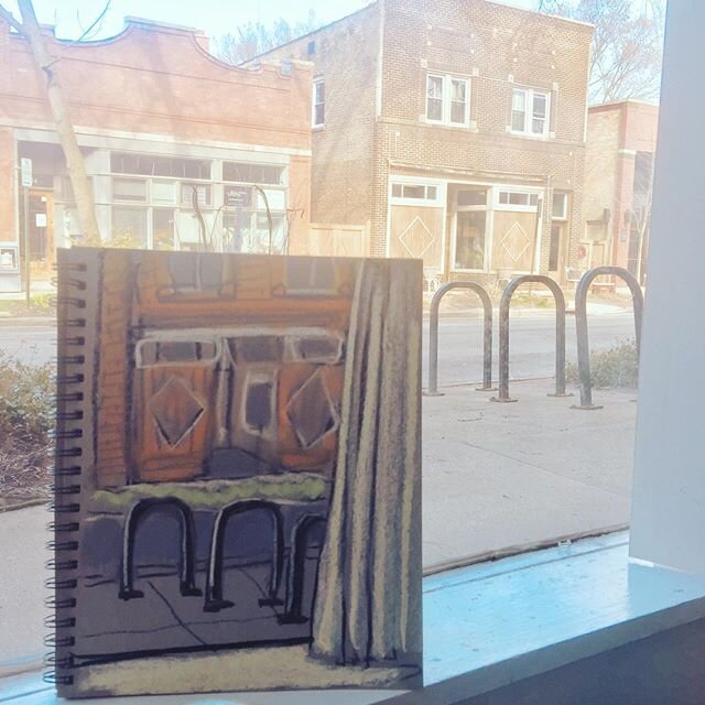Next challenge: share what&rsquo;s out your window. More info here https://www.alicegeorge.org/challenge-5-window #fourhandscollab #artinthetimeofcorona #evanstonmade