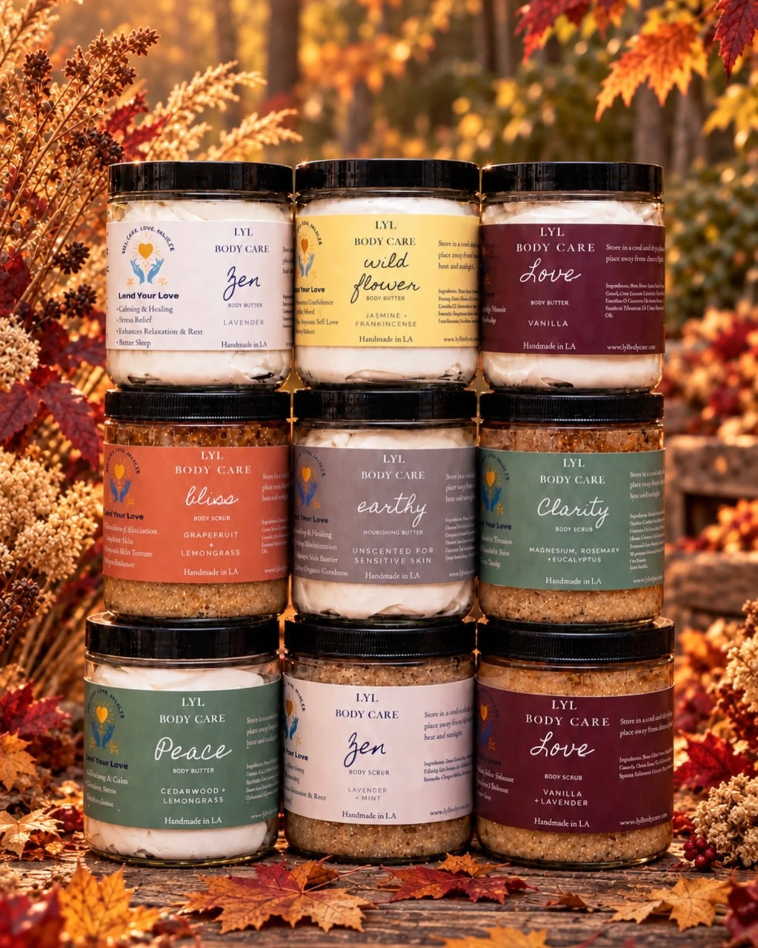 Can you tell LYL colors are the essence of fall? The warm earth tones 🍁🍂✨

Happy Autumn Equinox, it&rsquo;s my favorite season. ✨

#fall #autumnequinox #nature #aromatherapy #bodycare