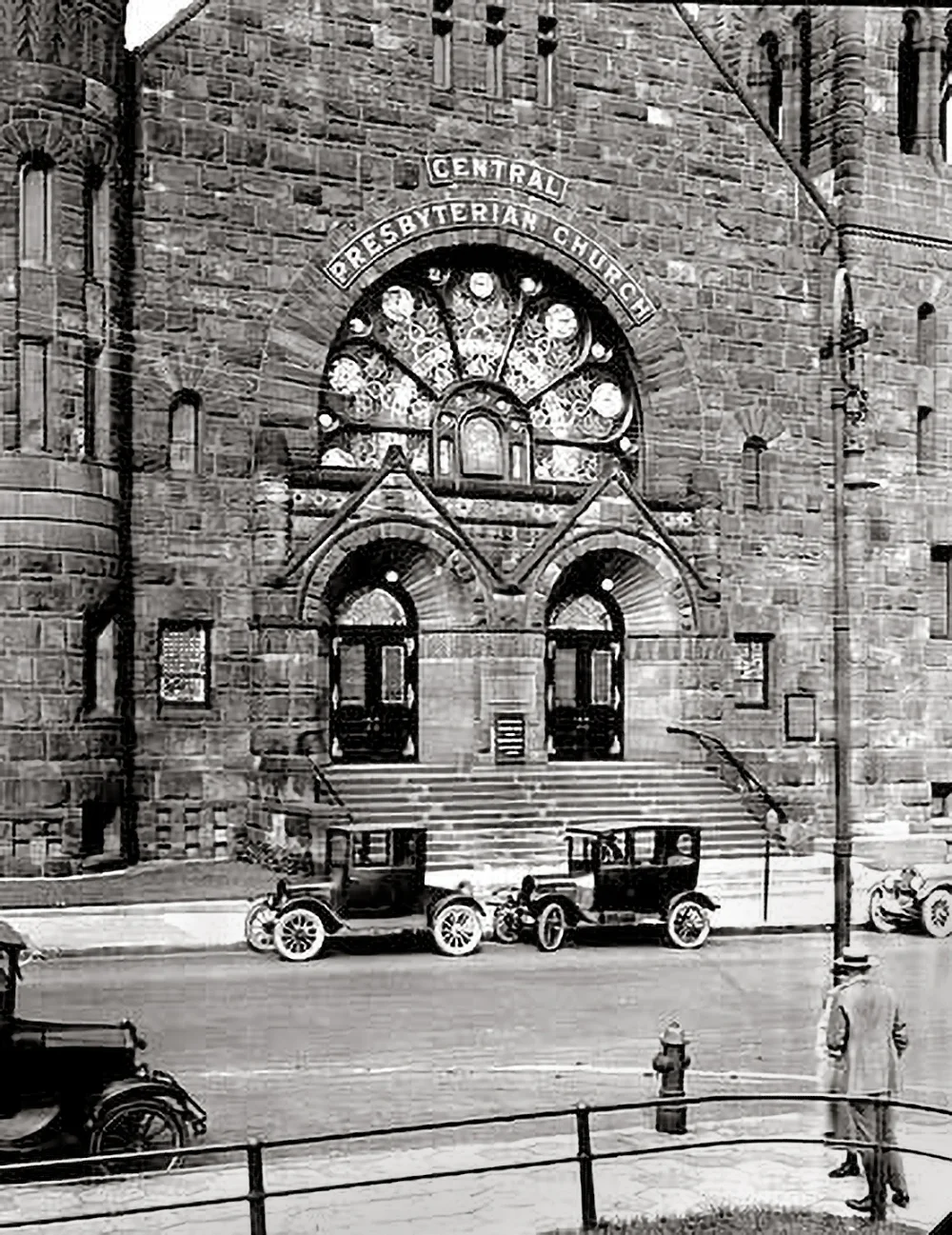 Main entrance steps - c. 1925 Courtesy of the Minnesota Historical Society -