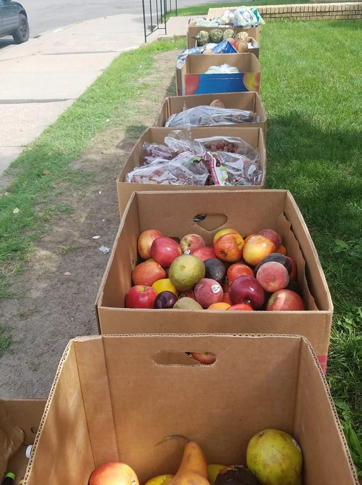 After walking the store, they head outside and have opportunity to take from the added produce options outside.