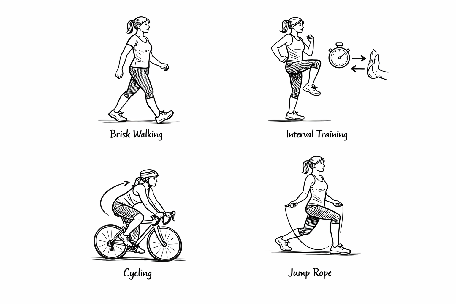 Sketch image of Cardiovascular exercise examples