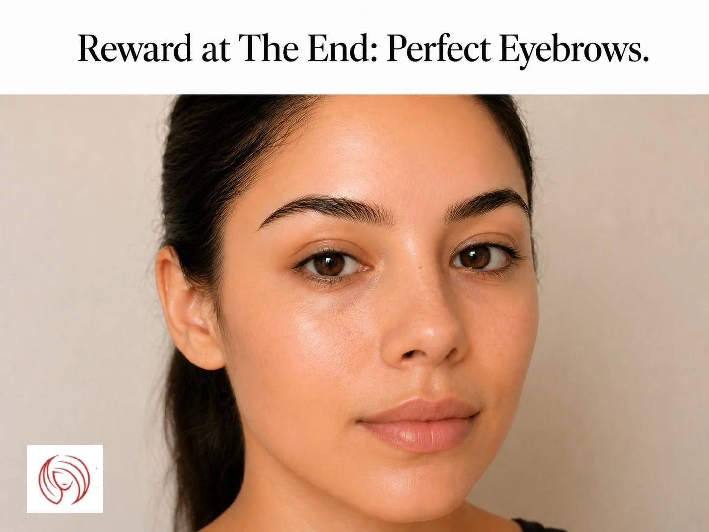 Woman smiling with perfectly trimmed eyebrows