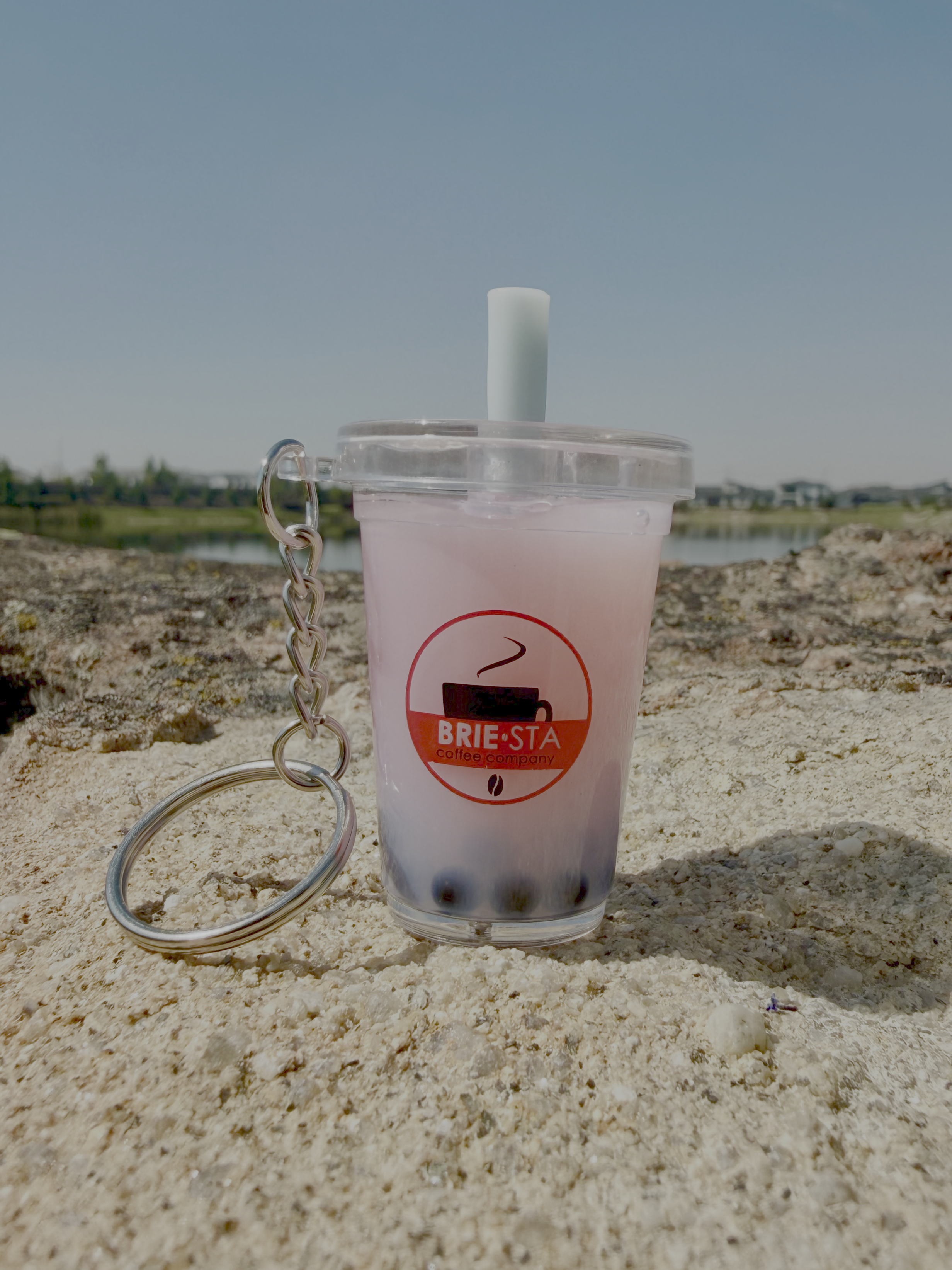 Pink Boba Keychain
