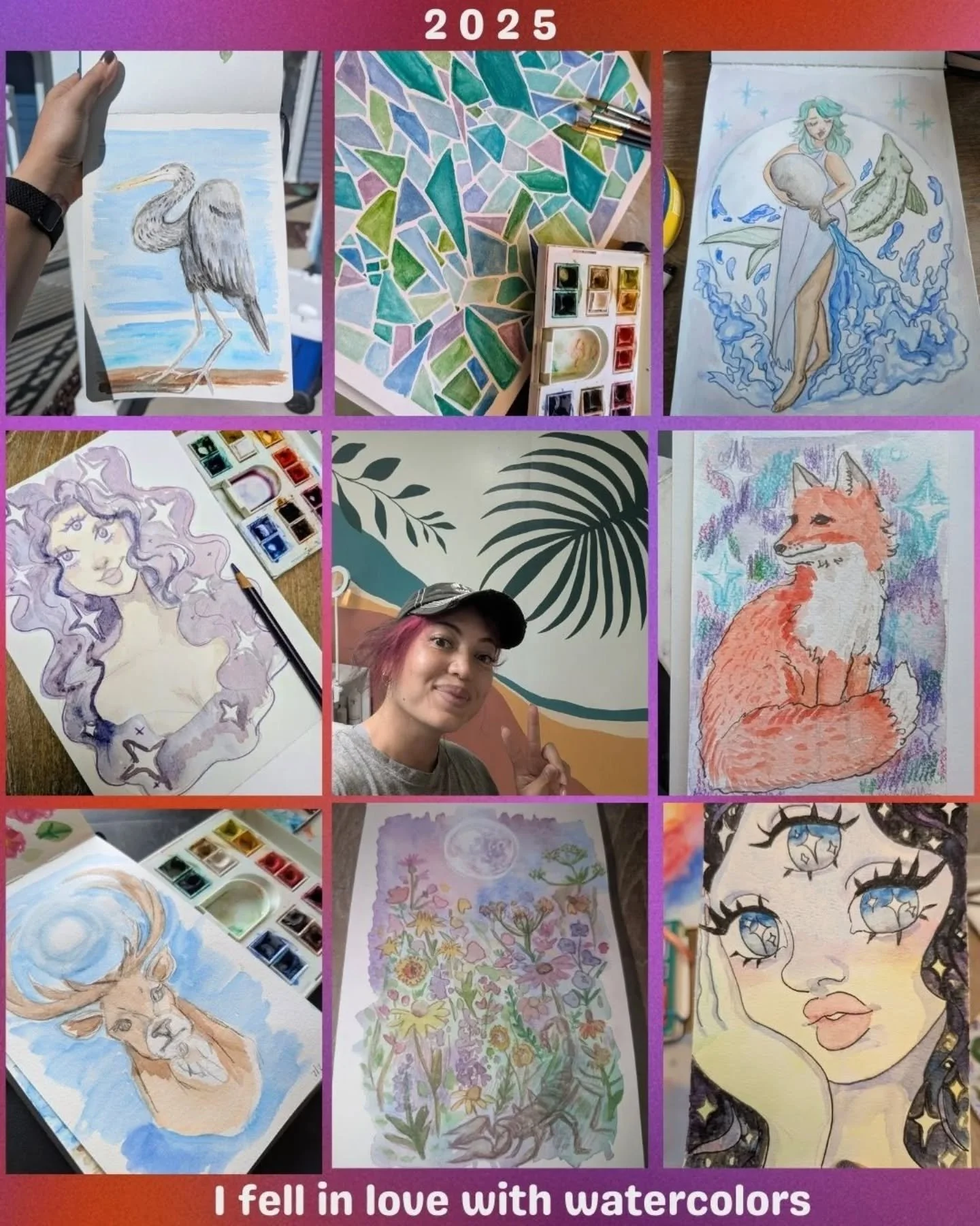 Art vs Artist 2025 ✨
Wow, what a year. 2025 was truly a ride, and I&rsquo;m so deeply grateful for all of it.

This year I let myself play. I explored watercolors, created digital art, filled sketchbooks, and experienced my highest-earning month sell