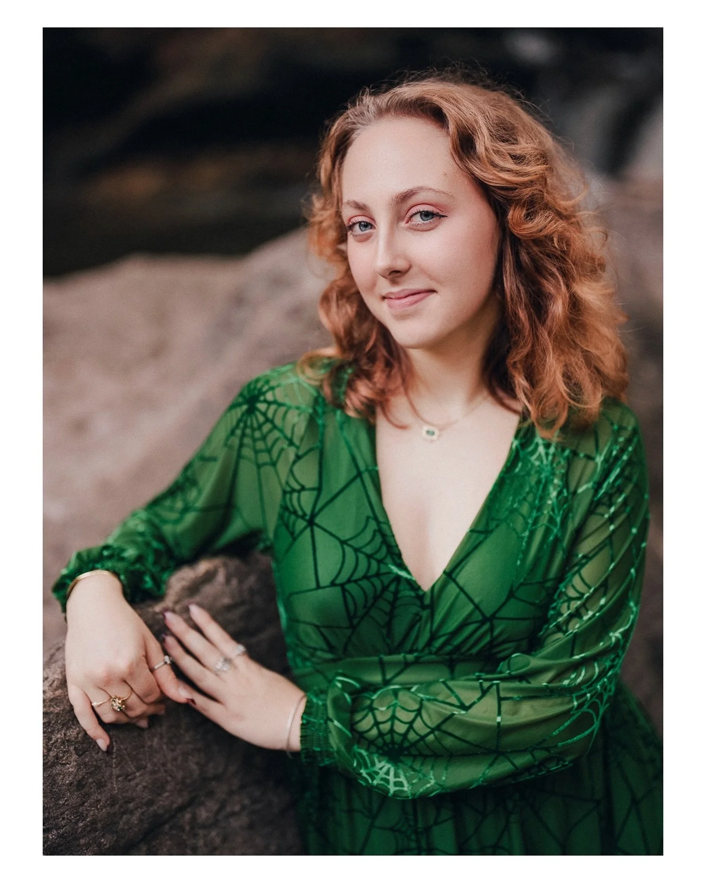 Shoutout to Sophia&rsquo;s fabulous spiderweb patterned dress, perfect for a Halloween post today 🎃🕷️ 

We trekked all the way down to the falls at Tanyard Creek, and Sophia completely embraced the moment &mdash; cold water and all. Love when senio