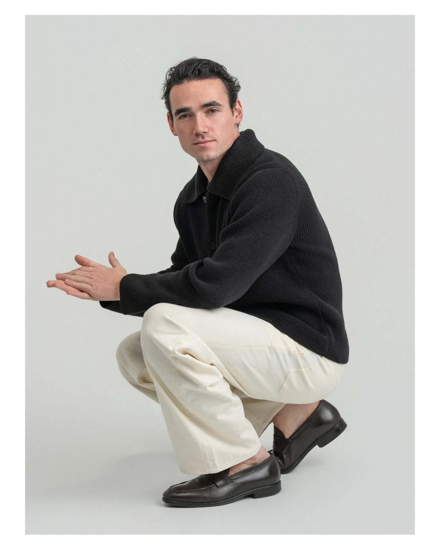 Working with new talent is always about finding what already translates on camera.

Izaak is new to modeling, but there&rsquo;s a natural presence and physical awareness here that gives the work a strong starting point.

This session was about buildi