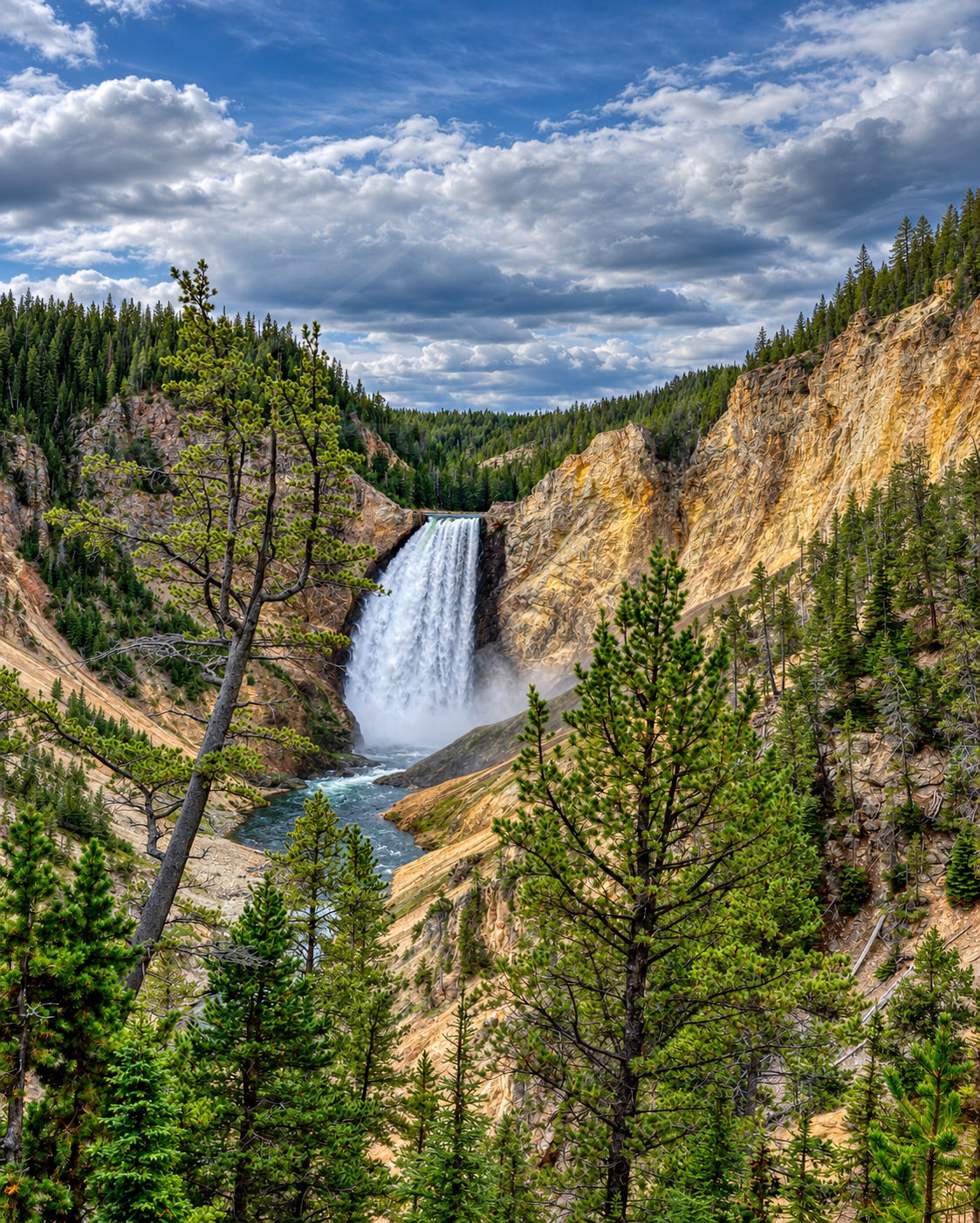 Forest Canyon Waterfall Under Dramatic Clouds copy.png