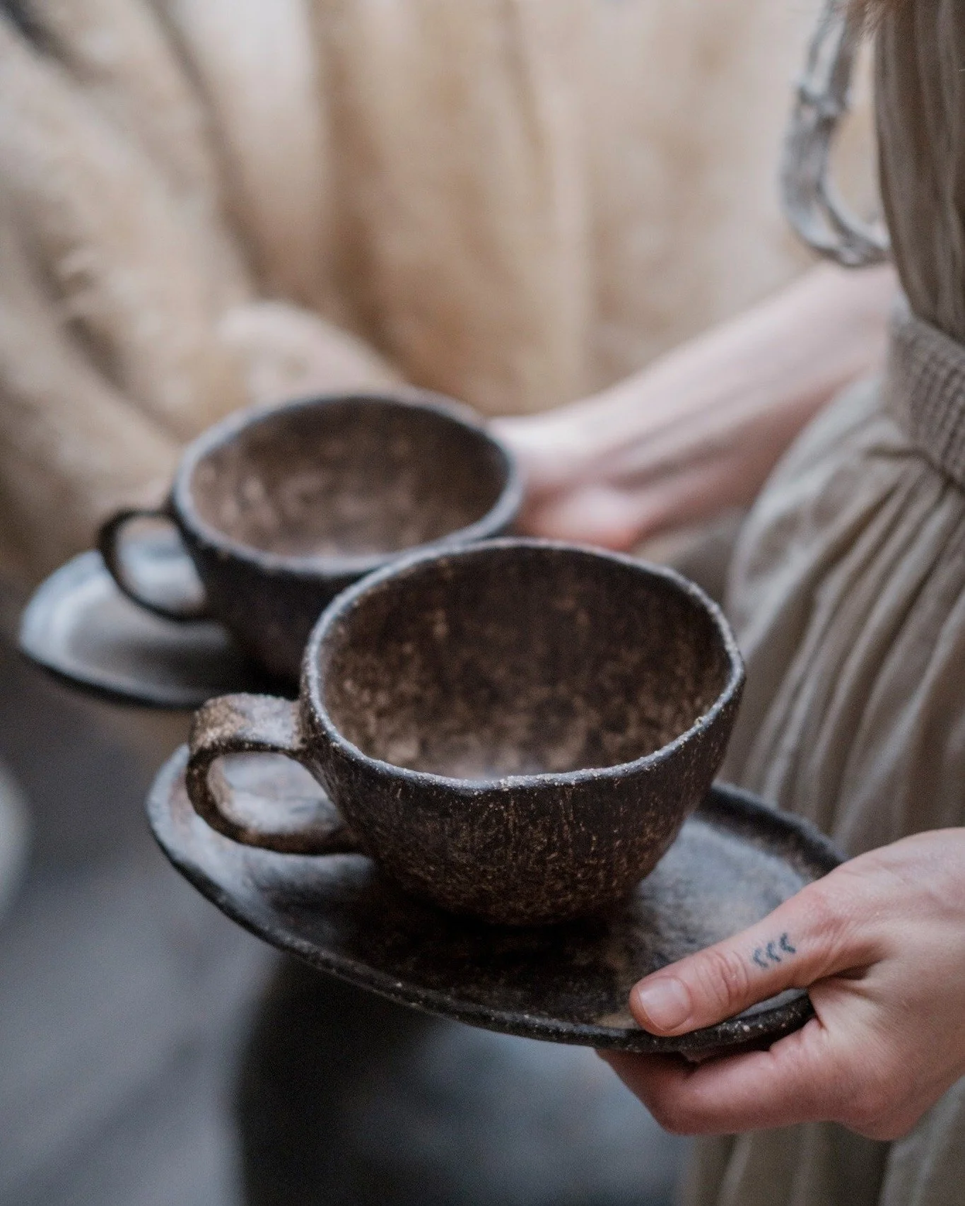 There&rsquo;s something deeply grounding about earthy tones &mdash; warm, rich, and timeless. 

I&rsquo;m thrilled to share the first pieces from my new stoneware line- so far it includes mugs, cups, small plates, and matching bowls.

I'm still think
