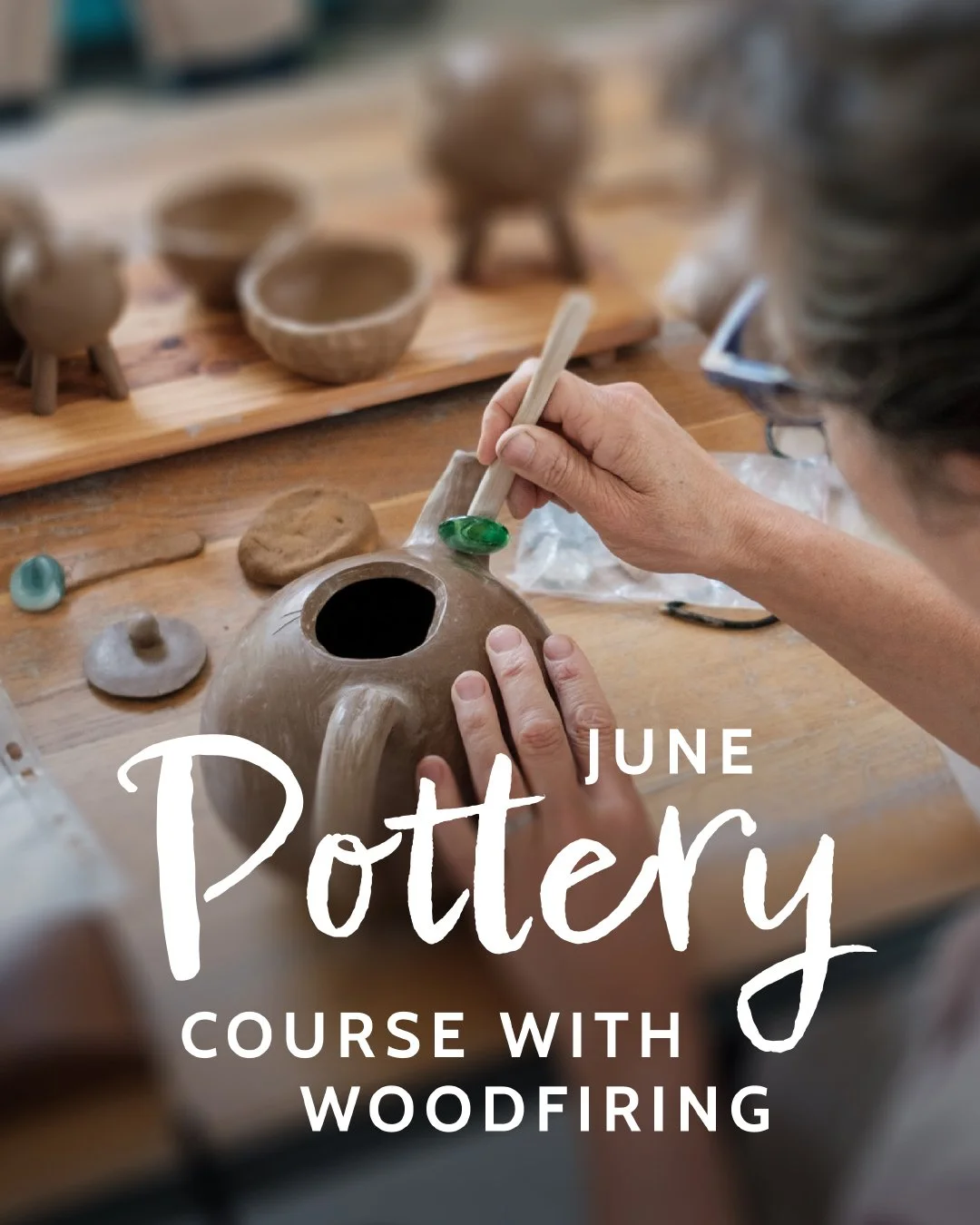 Again and again, people tell me that these courses become something far beyond pottery learning. Something shifts when we slow down, listen to the land, work with clay, share meals with like minded people, and create in a space held with care.

&ldqu
