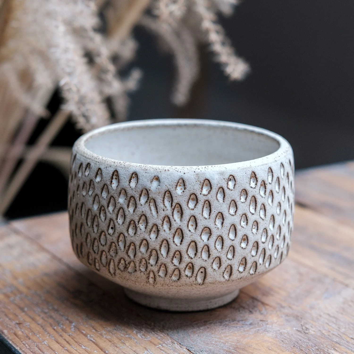 SNOW  (on black stoneware)