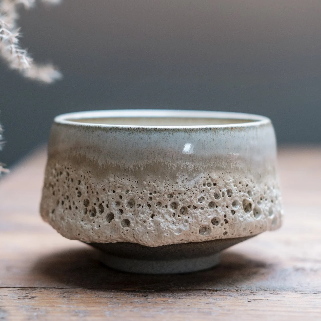IVORY + WHITE LAVA (on grey stoneware)