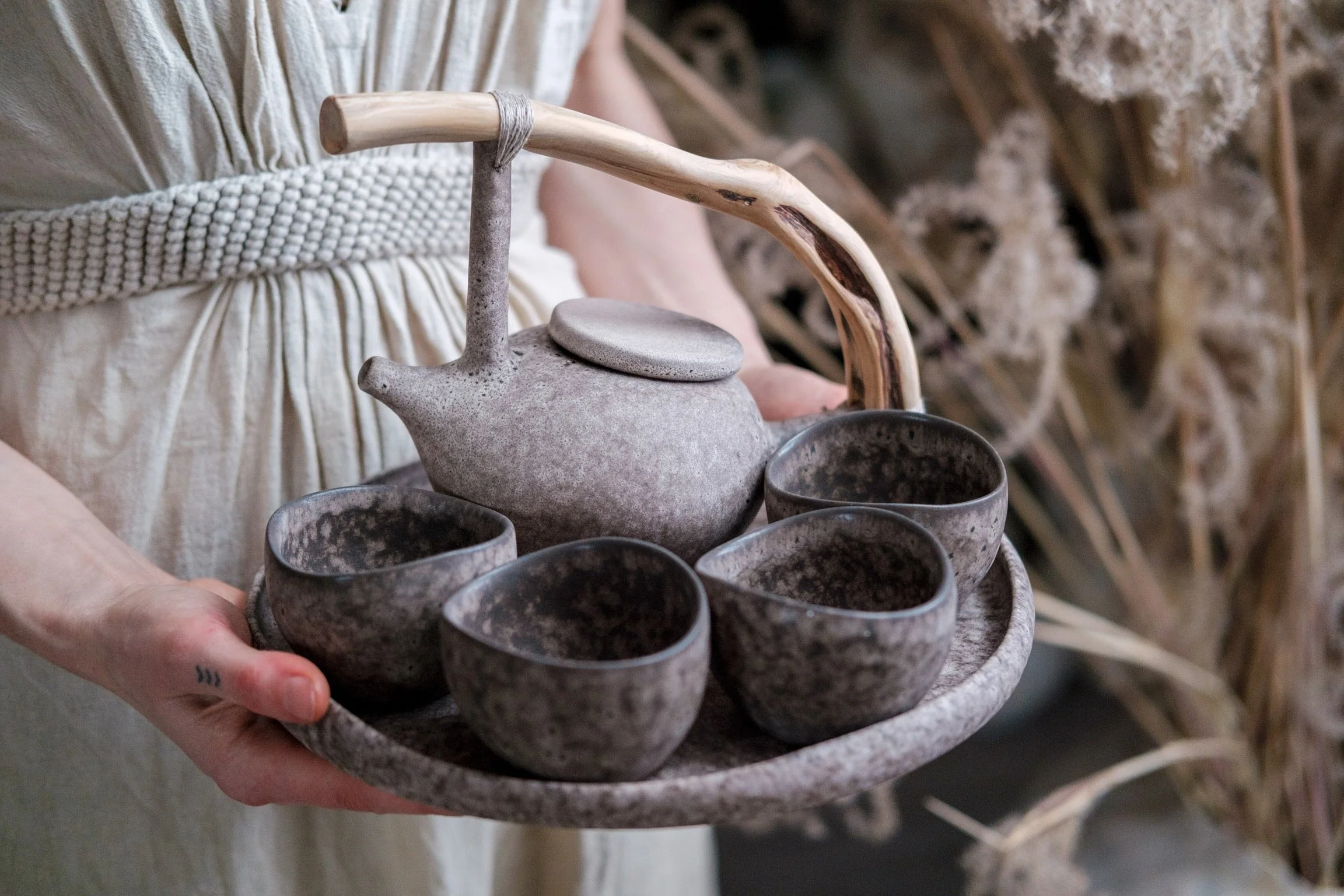 Yutori Collection Teapot Set with cups