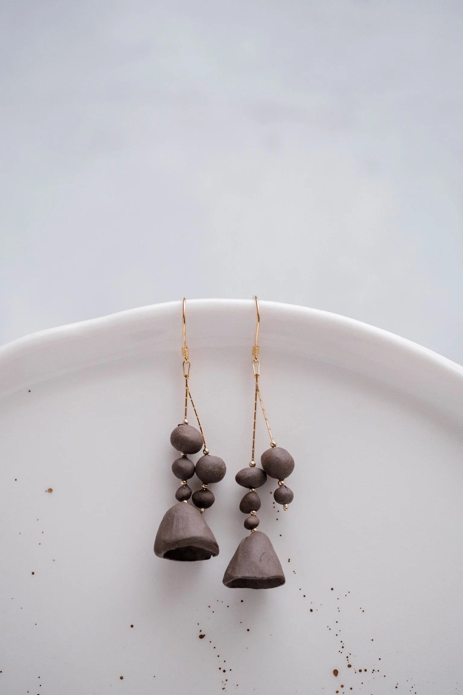 Gold + Clay Dangle Earrings