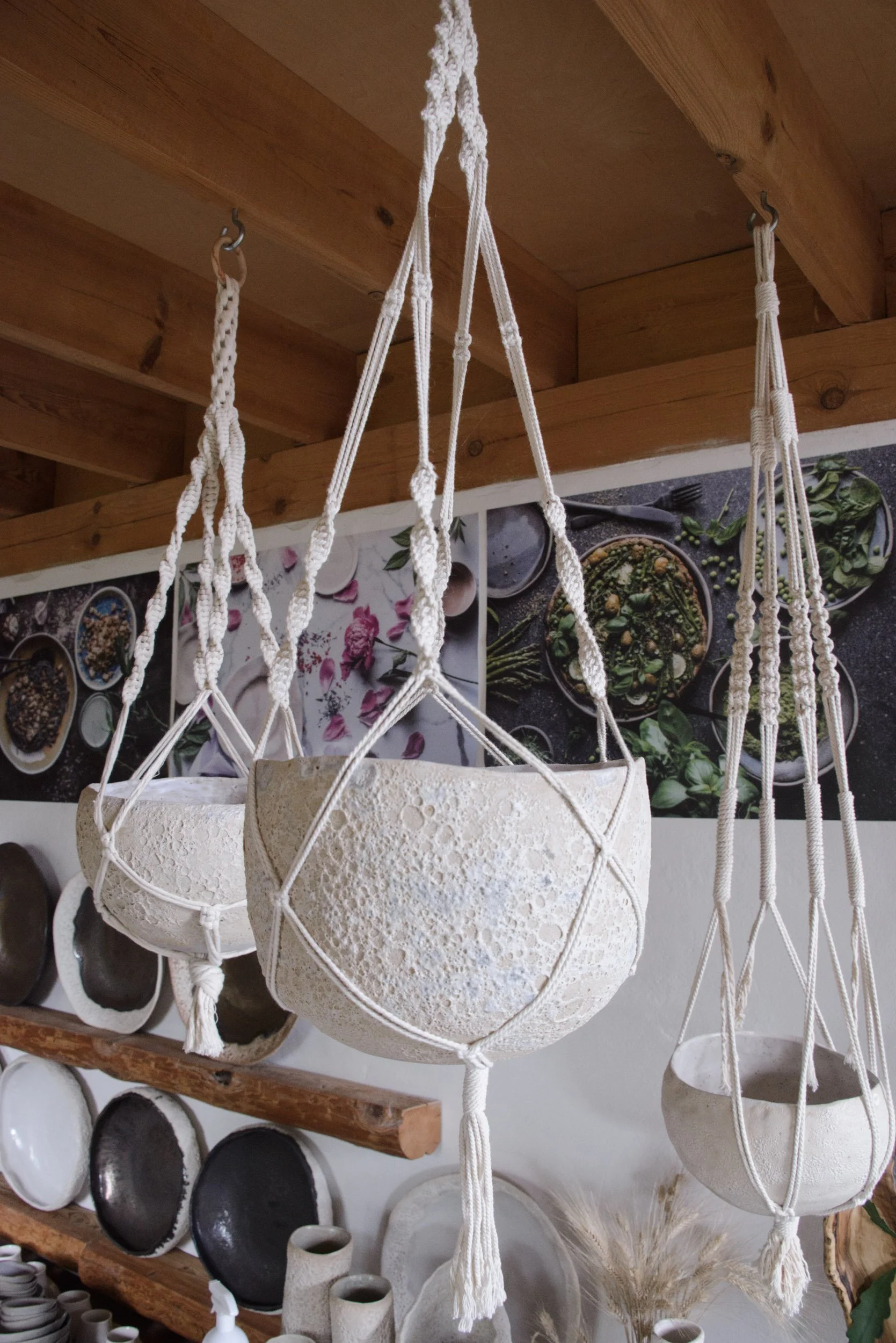 Macrame + Blue Lava Planter