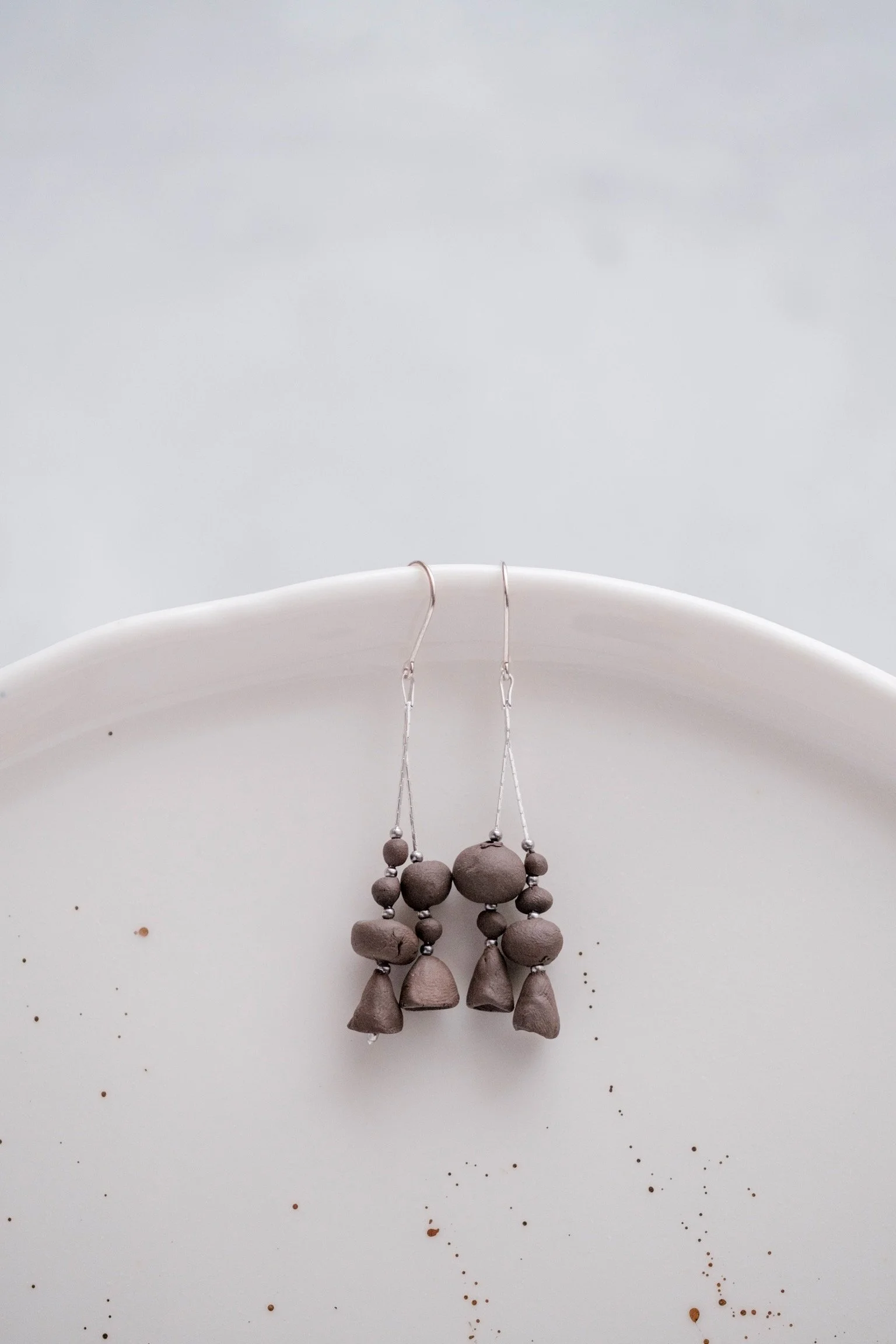 Silver + Clay Dangle Earrings