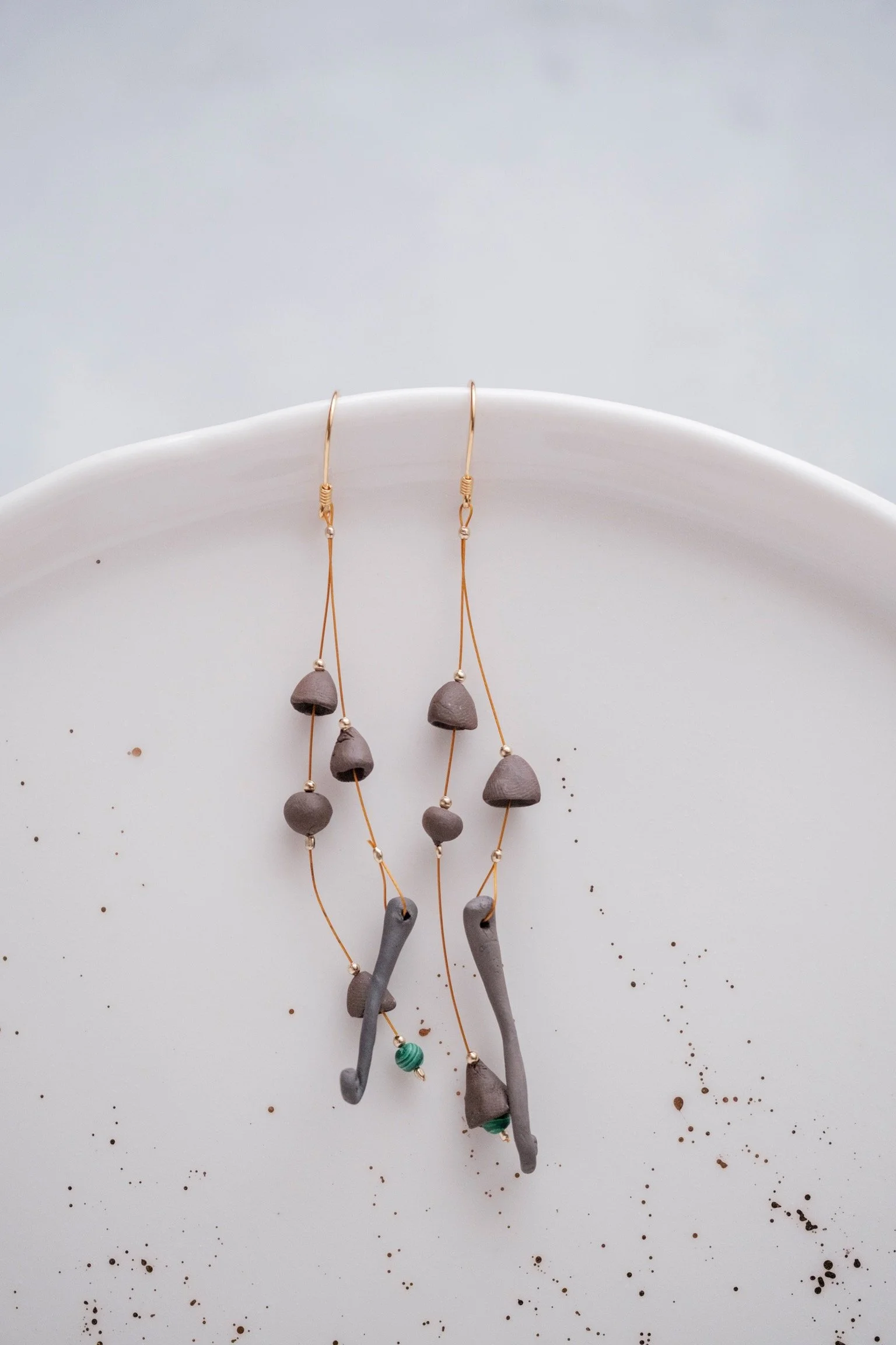 Gold + Clay Dangle Earrings