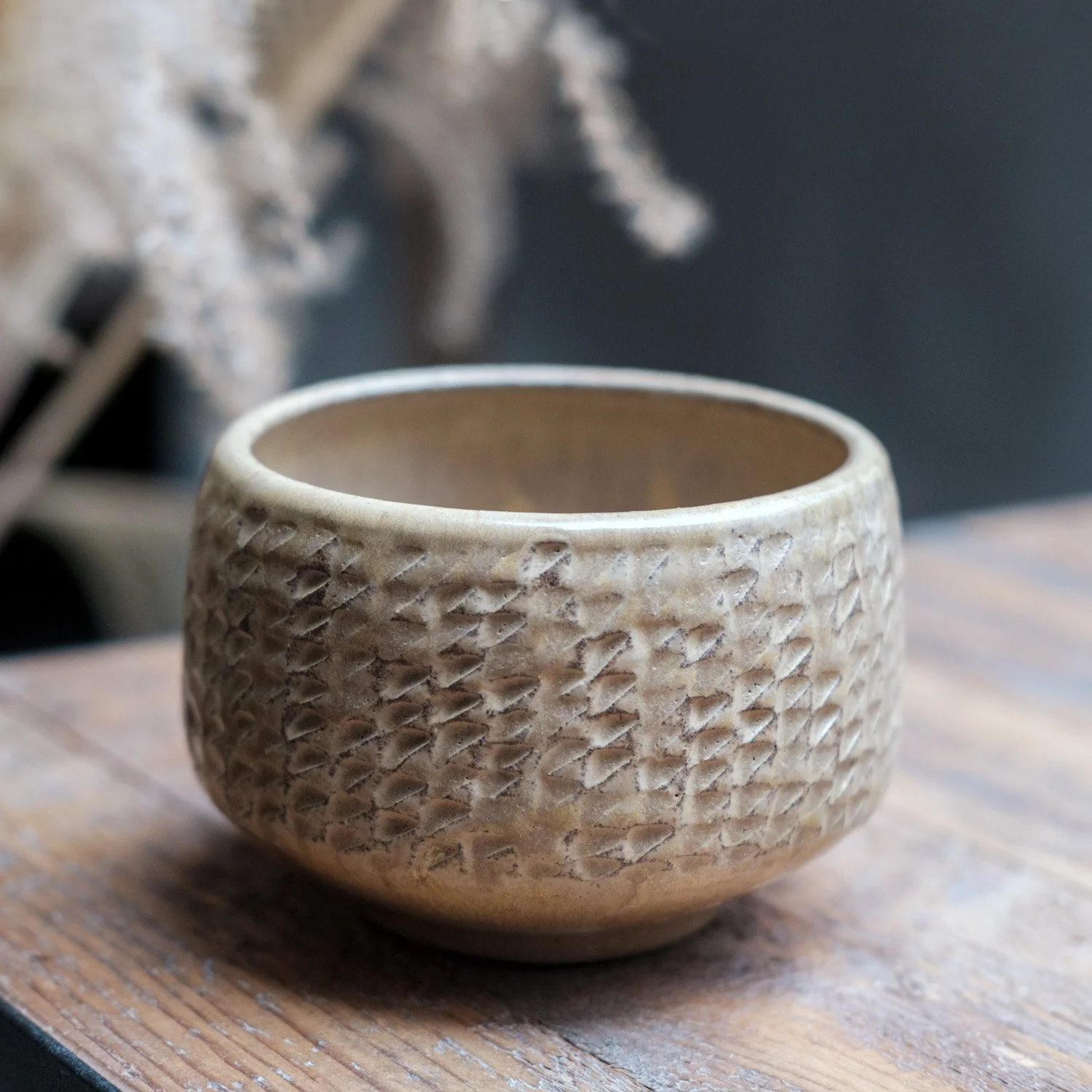 RON MUSTARD  (on grey stoneware)