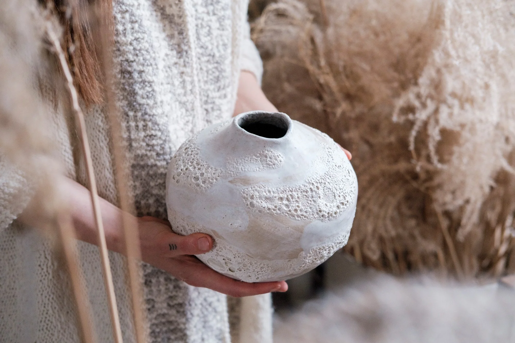 White + Lava Vase