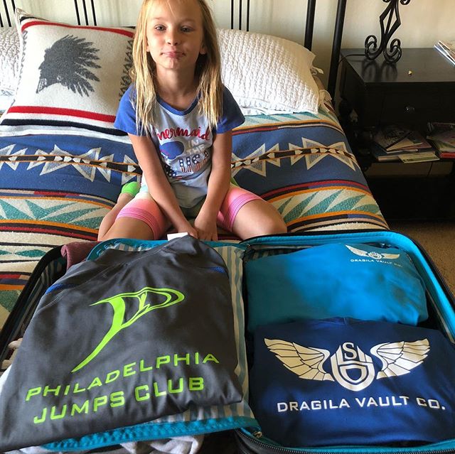 Bags are packed ready to fly to Philly tomorrow for a great weekend camp with Philadelphia Jumps Club @phillyjumpsclub @thevaultchick April Stiener Bennett and I are back together!!!
Someone wants to come with mom...... #camps
#clinics
#inspire
#po