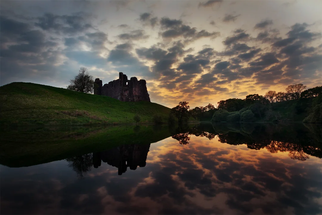 Morton Castle at Sunset
