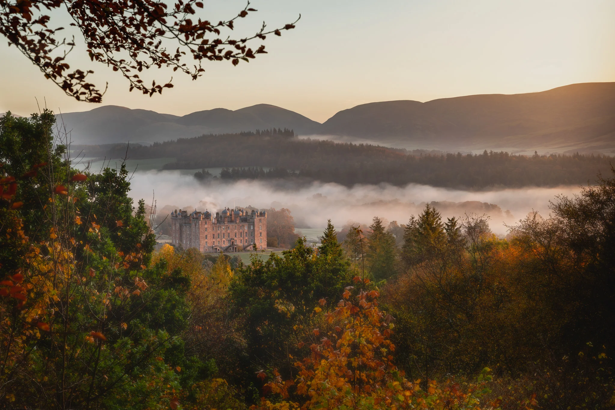 Drumlanrig Castle in the Autumn Mist