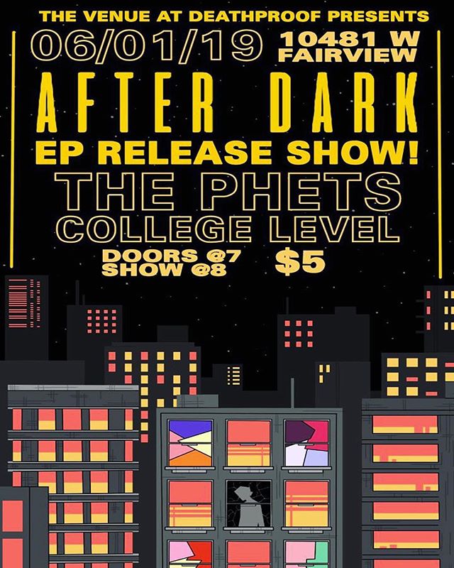 We are proud to announce that @deathproof.coffee will be hosting our EP release show! πβοΈπΈ
π₯π₯
Mark it in your calendars ladies and gentlemen! This one is gonna be a big one! We will have new shirt designs, stickers, CDβs, and Posters! ππ
Dark Again will release on platforms June 1st! Thank you everyone for supporting us on this incredible journey! We will see you then!
.
.
.
#thephets #darkagain #rock #deathproof #boise #boisemusic #saveme #afterdark #imafool #raincoat #dejavu #livemusic