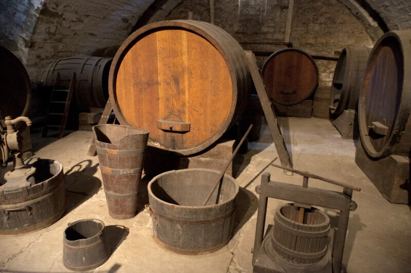 Langhe, Piemonte. A set of old traditional tools for wine production.