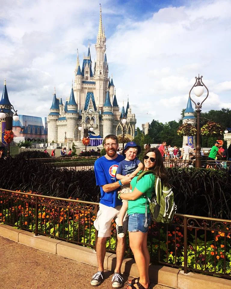 Our own trip to Disney in 2015. See the look on Van’s face? That’s the closest we could get him to smile after six hours of travel that included a car, a plane, a tram, a bus, and a boat.