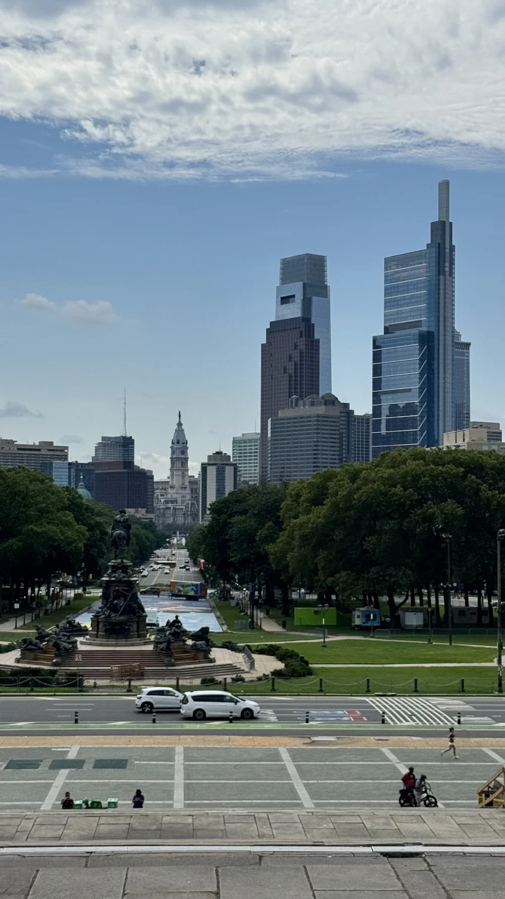 View from the Rocky Steps at Philadelphia Museum of Art