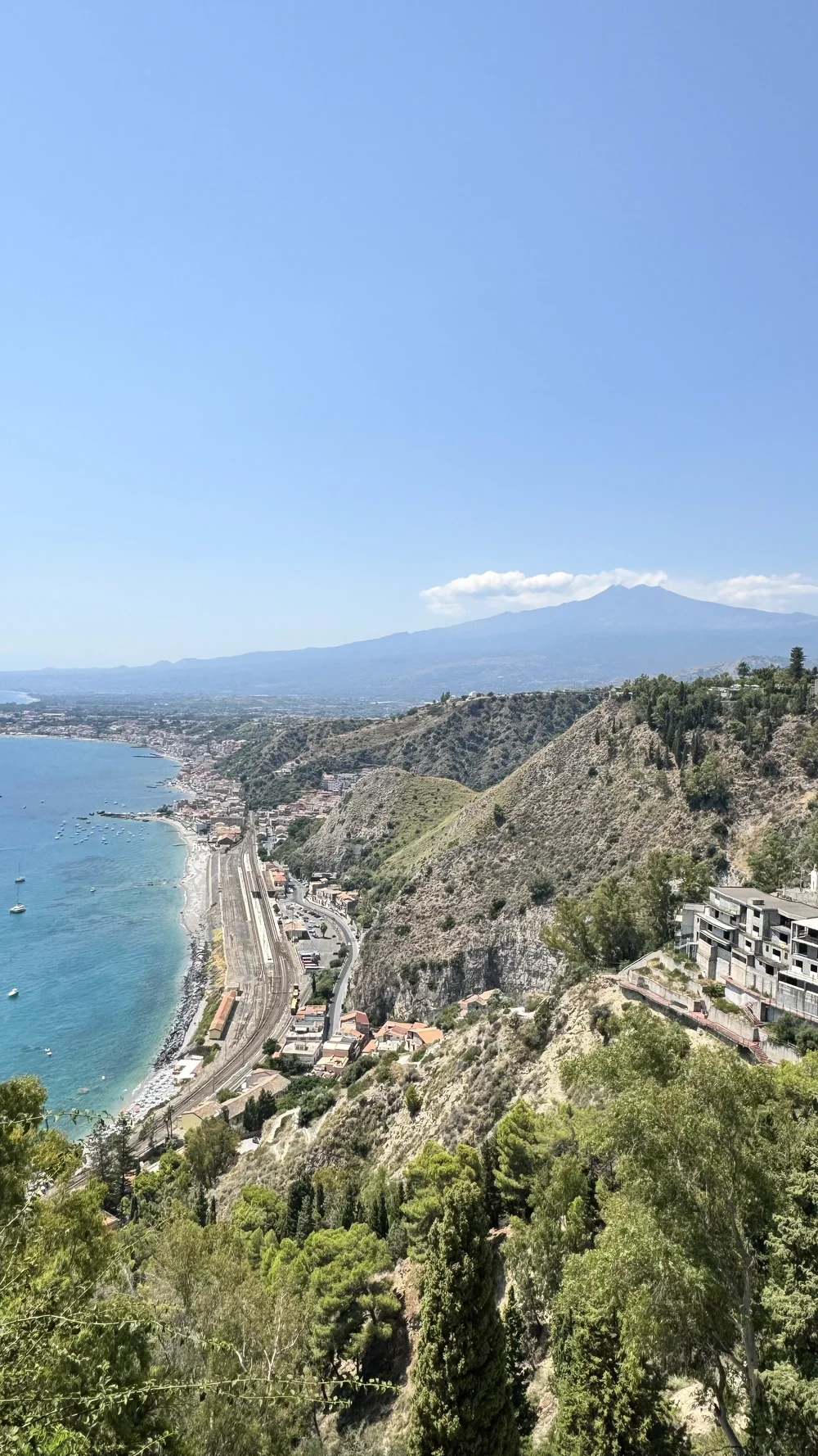View of Mt. Etna from Giardini della Villa Comunale