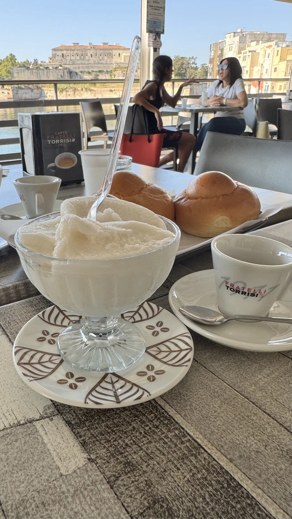 Granita with brioche at Terrazza Rossini