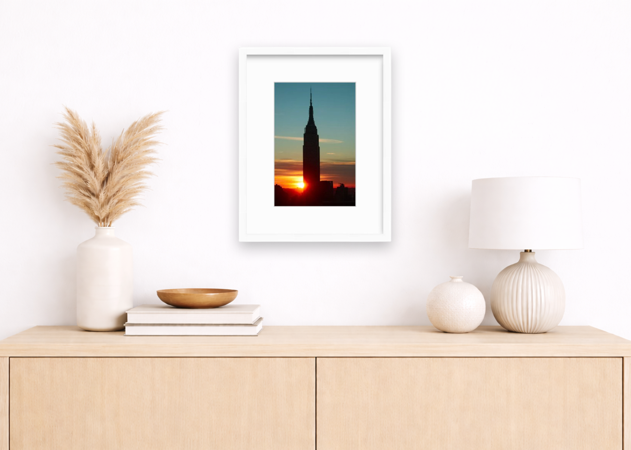 Sunrise Behind Empire State in Manhattan, NY