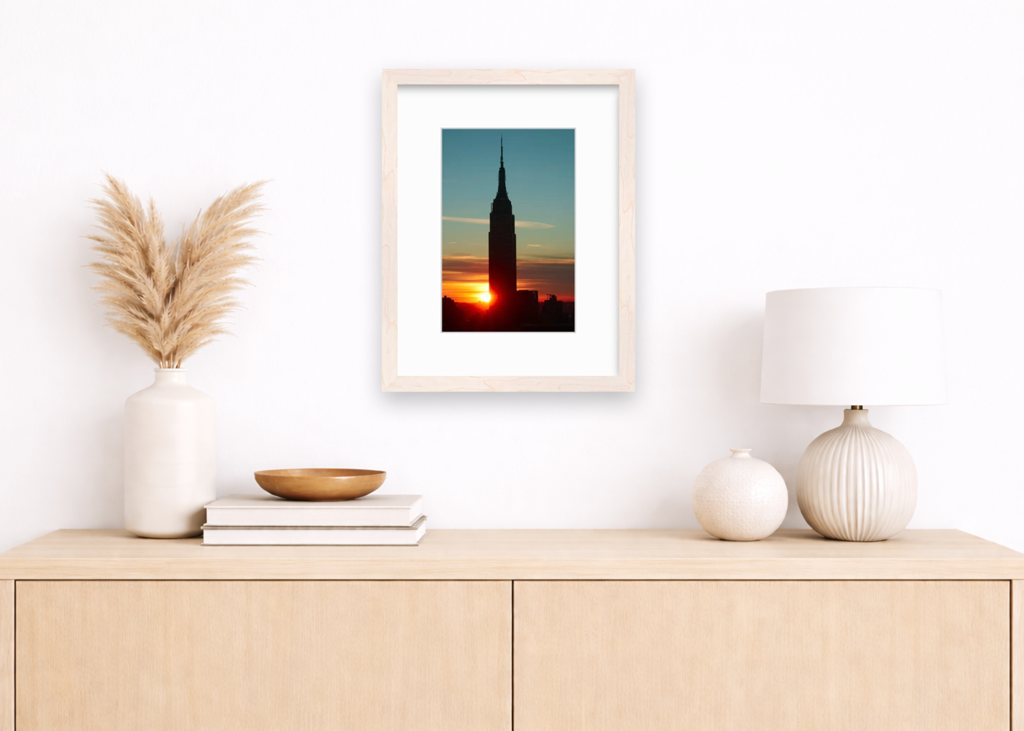 Sunrise Behind Empire State in Manhattan, NY