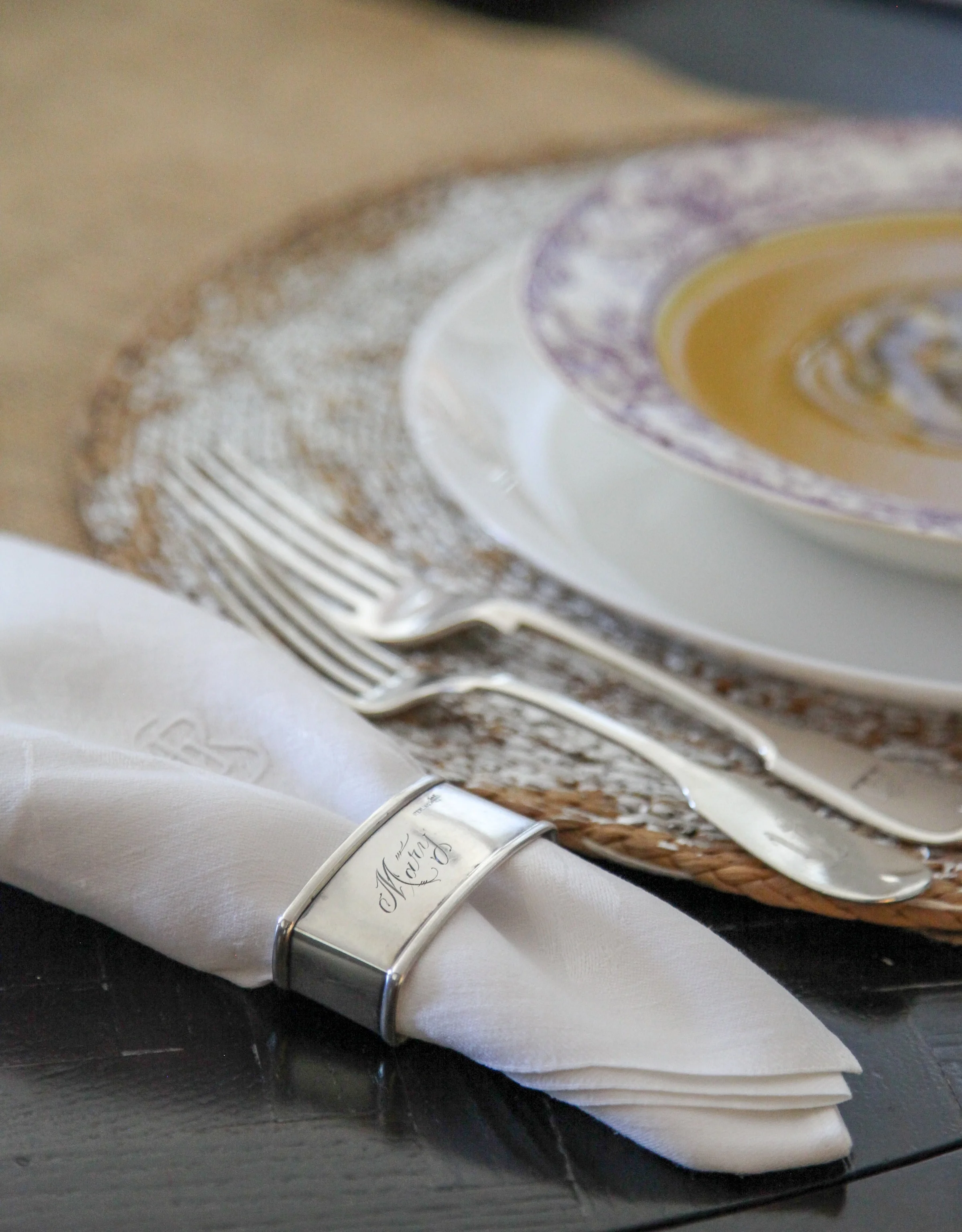 A crisp white linen napkin looks great with any table setting.