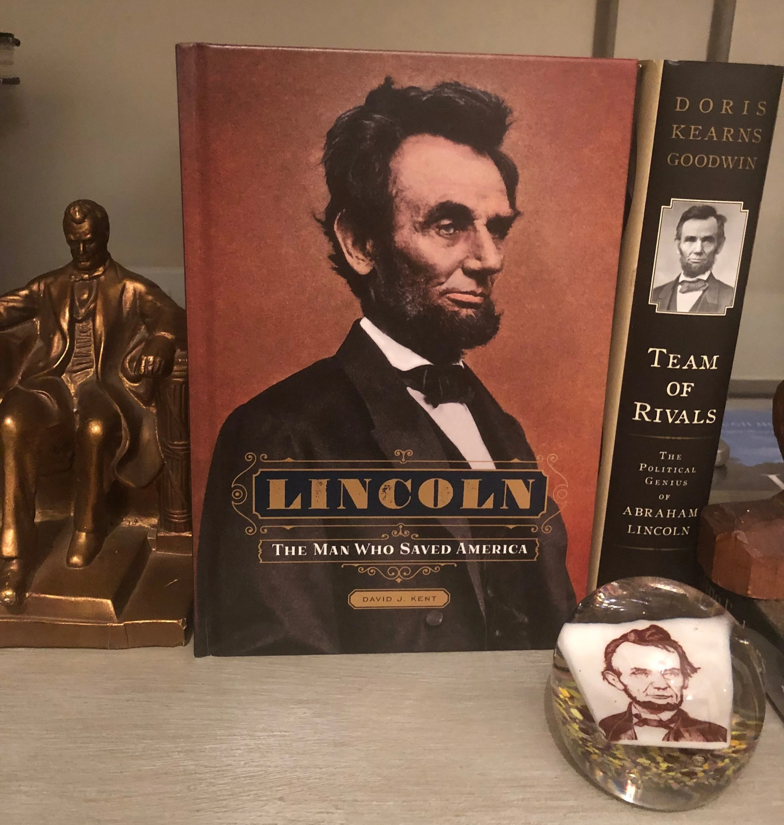 A picture of Abe on the cover of a book is all it takes to make a statement.