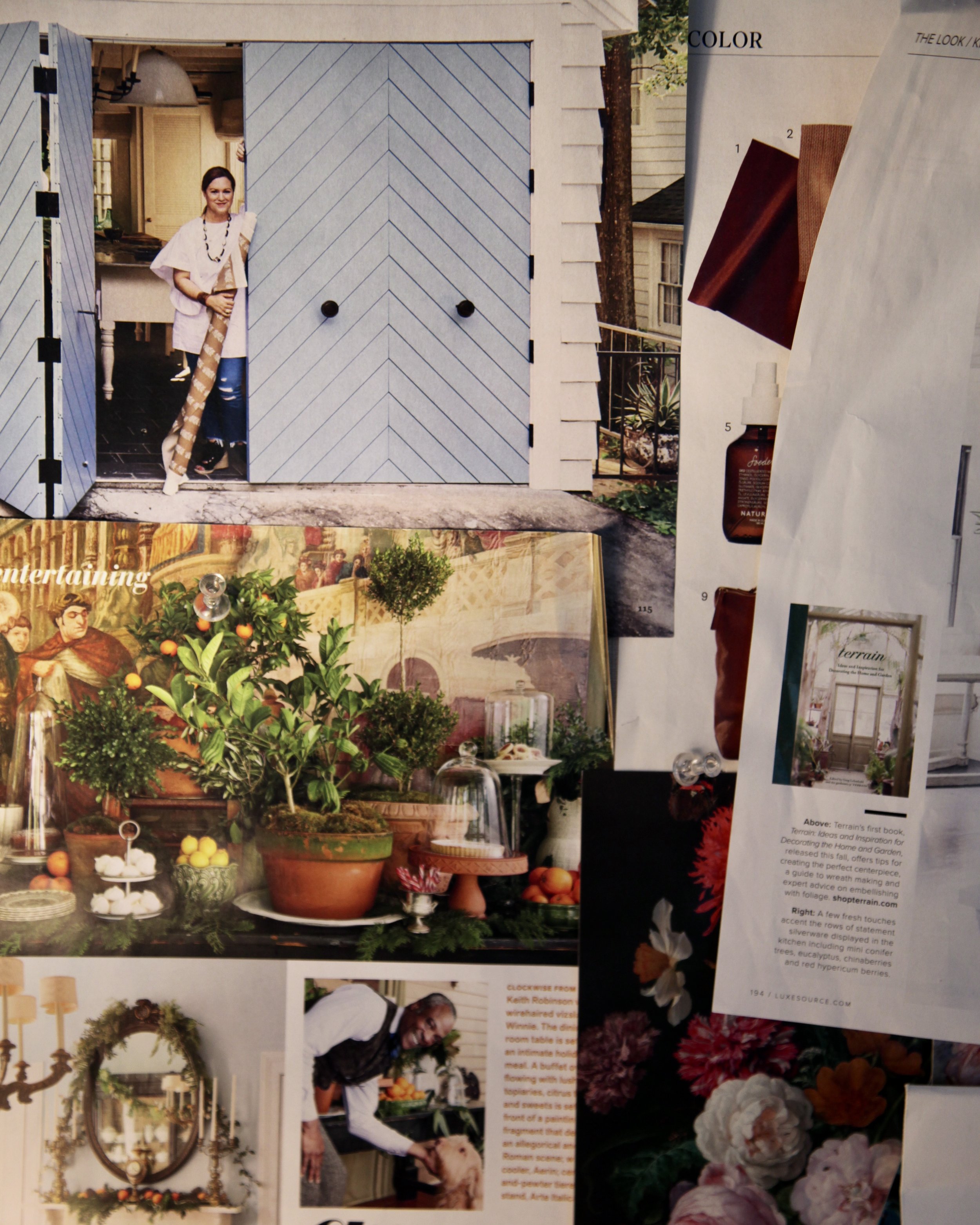 My magazine clippings remind to think about a project I want to start or inspire me for their art value.