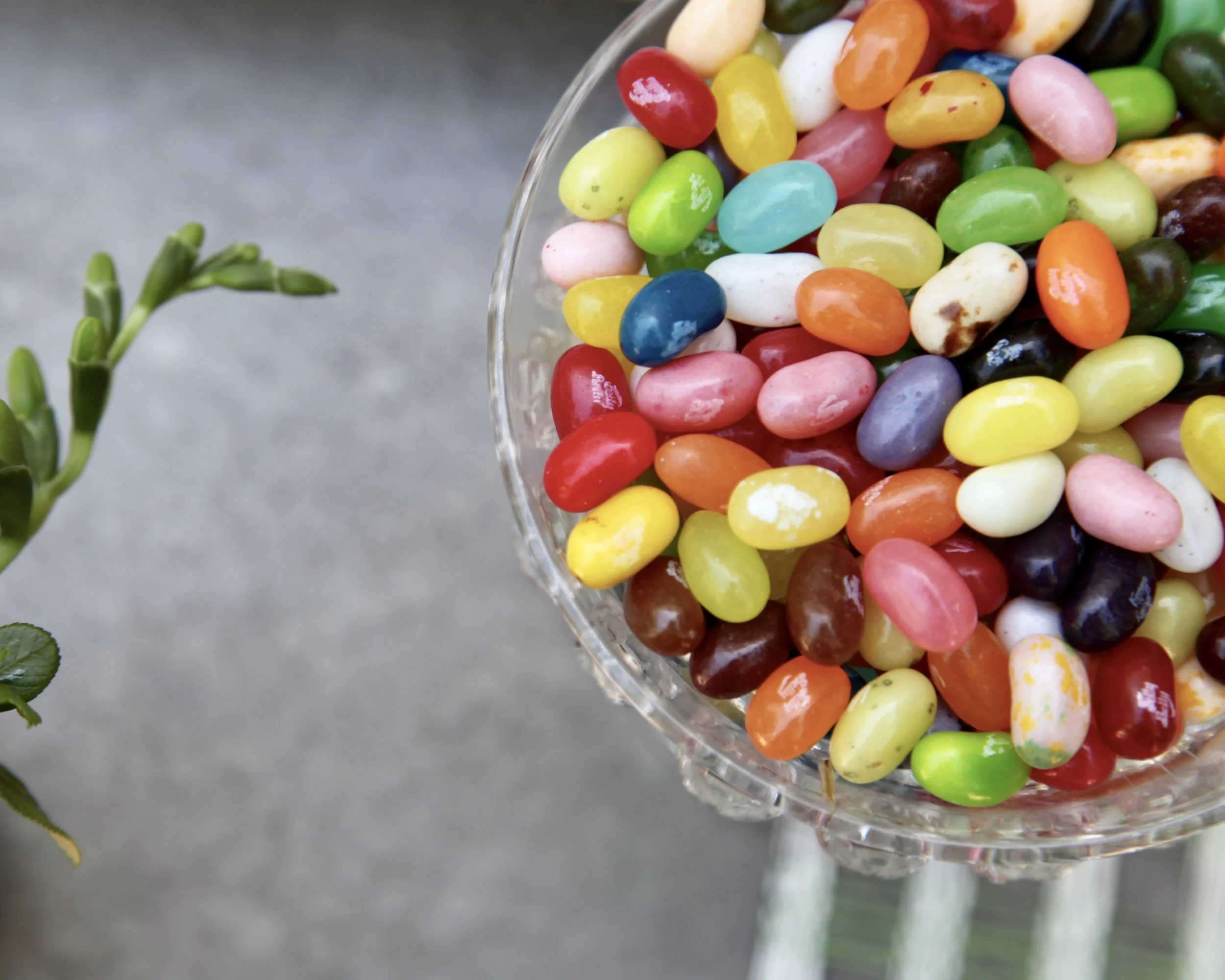 Keep a supply of Jelly Belly’s on hand for an instant pop of color.