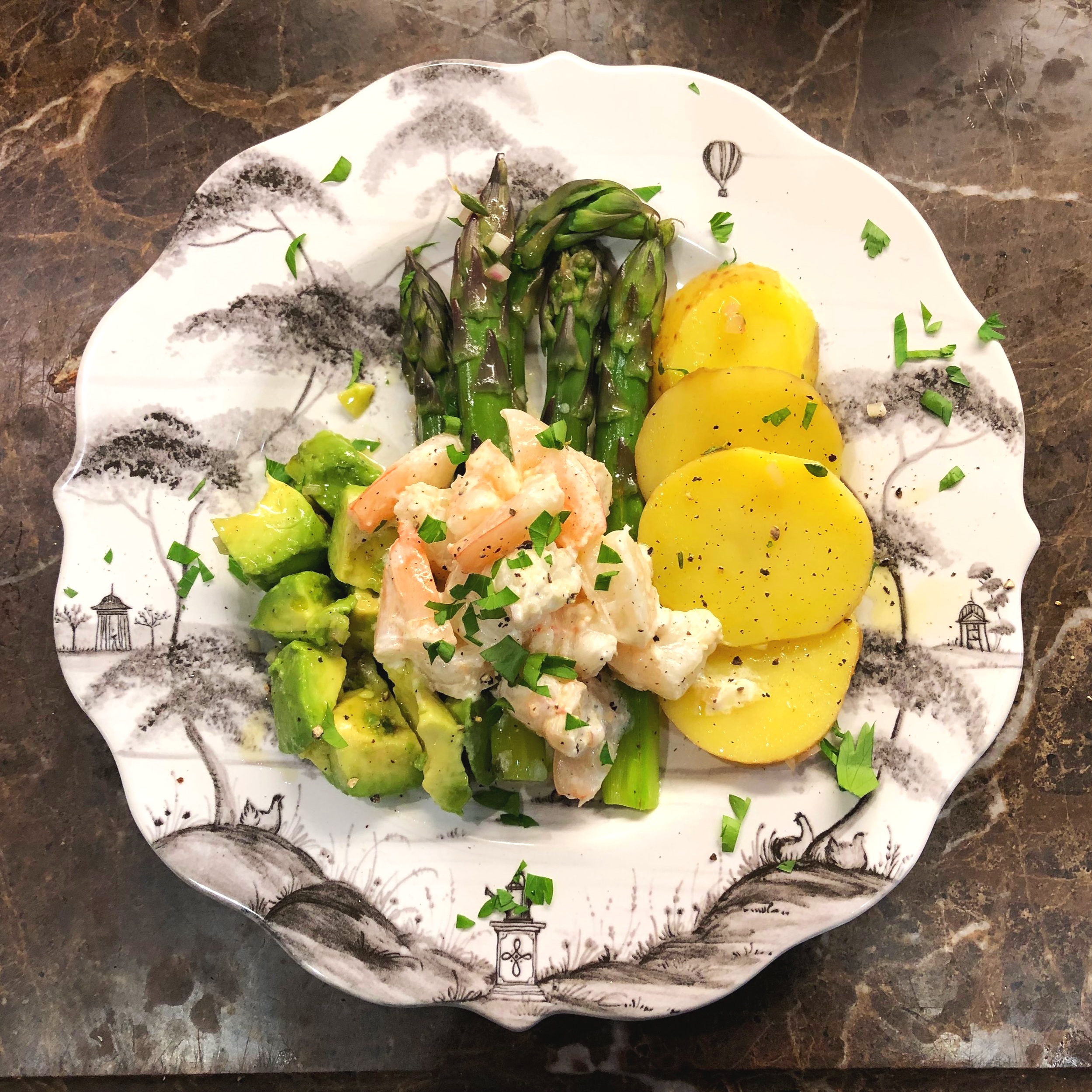 Asparagus Salad with Shrimp Aioli