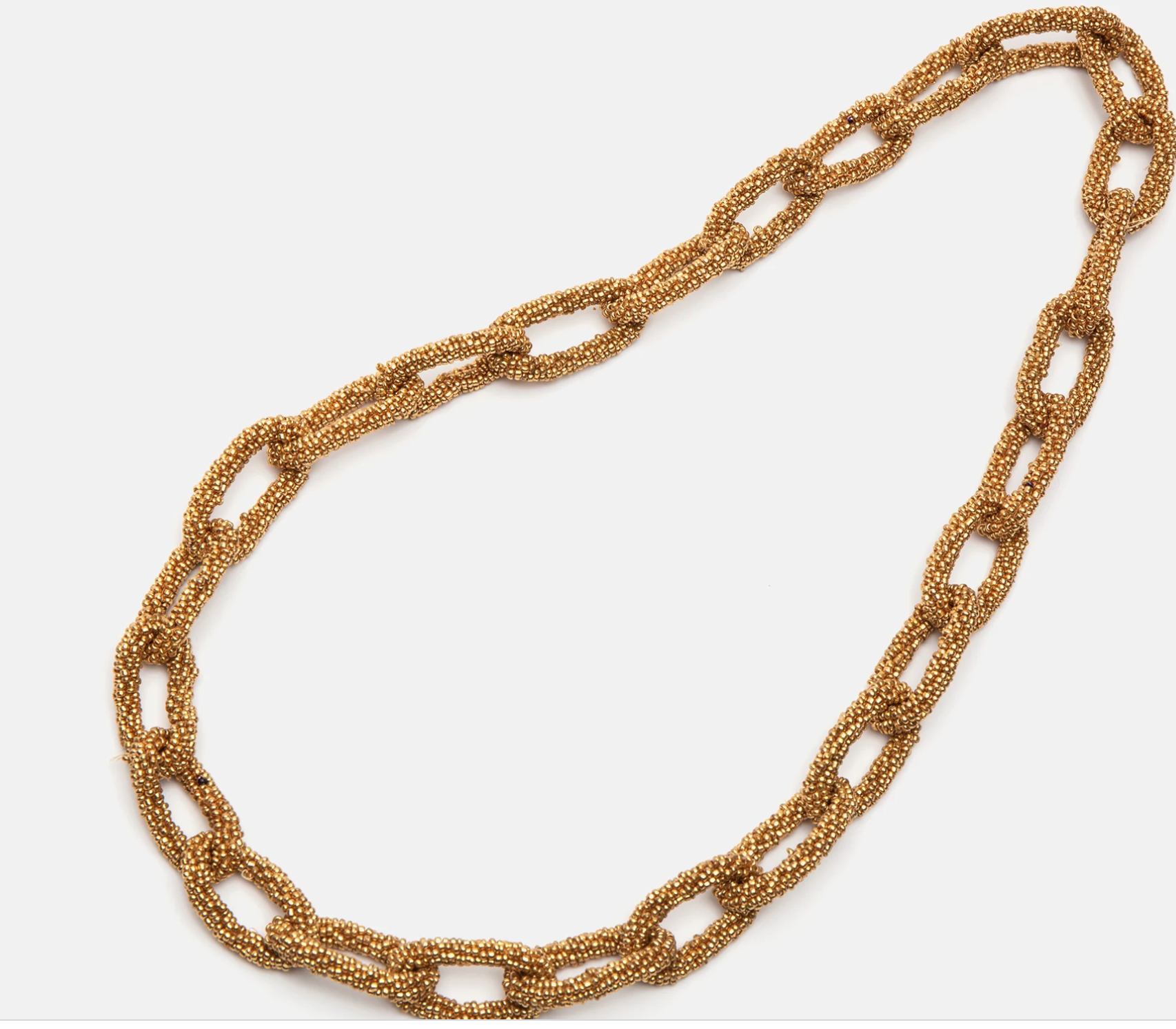 Gold Beaded Link Necklace
